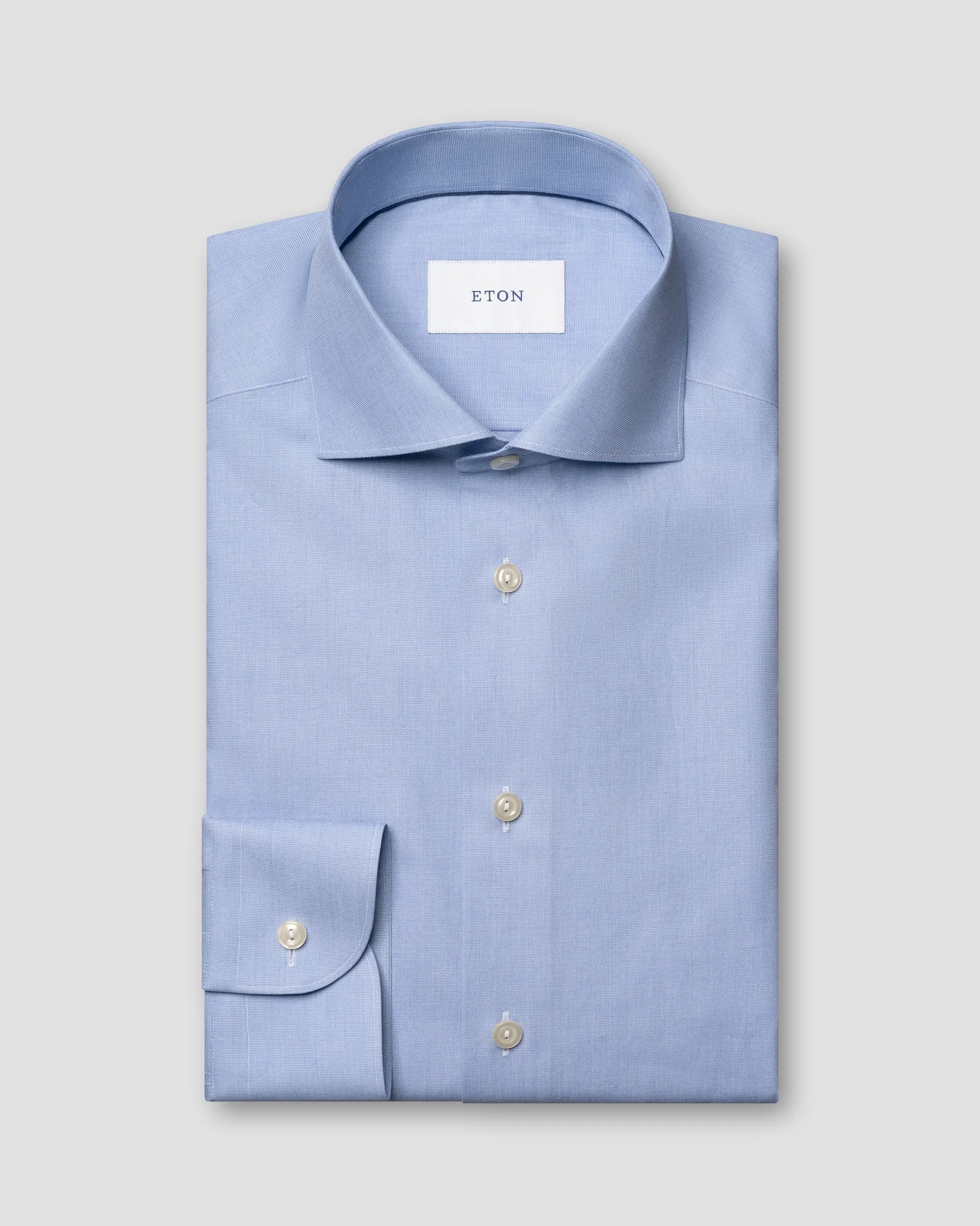 Eton - mid blue end on end breeze poplin shirt