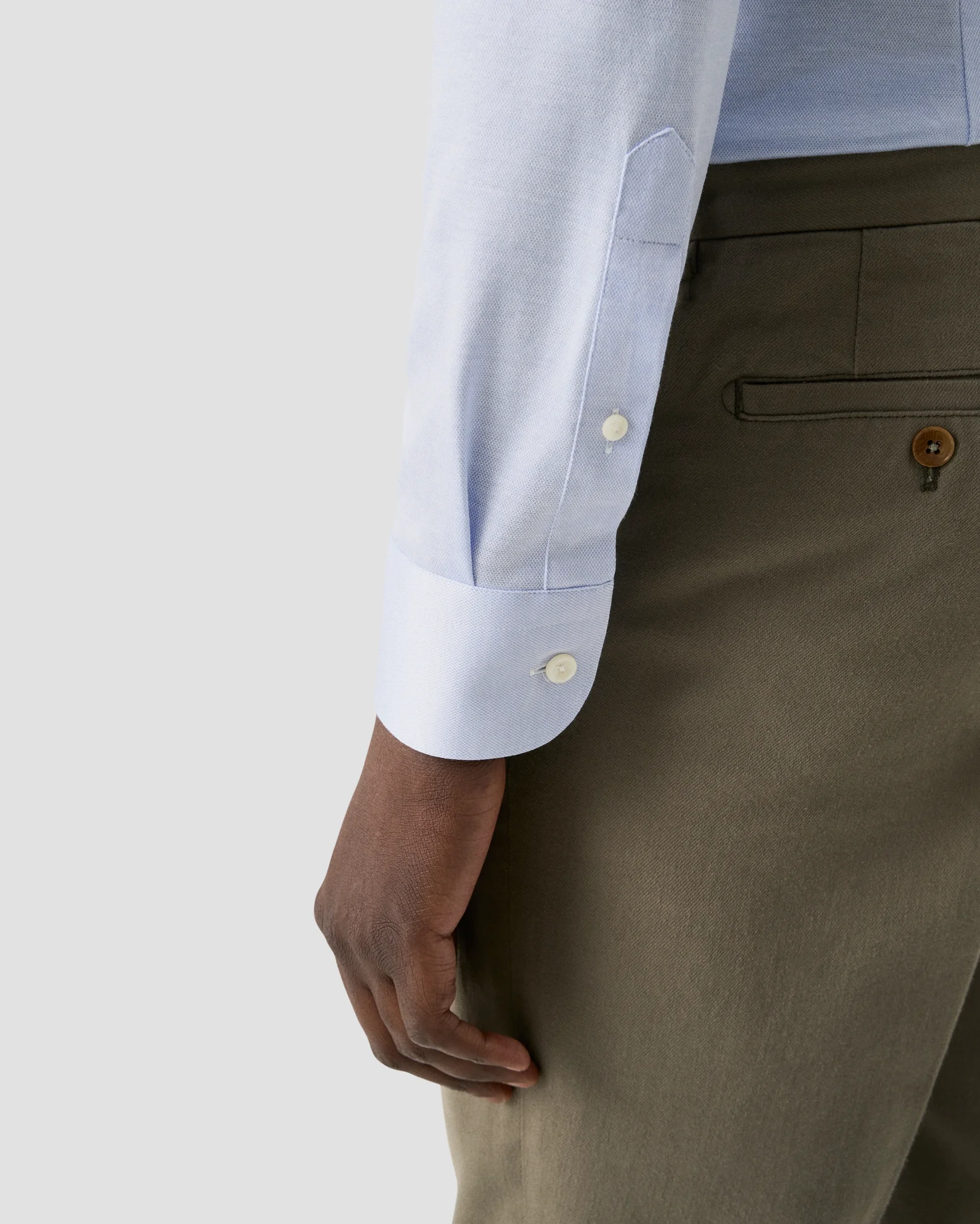 Eton - light blue filo di scozia knit shirt