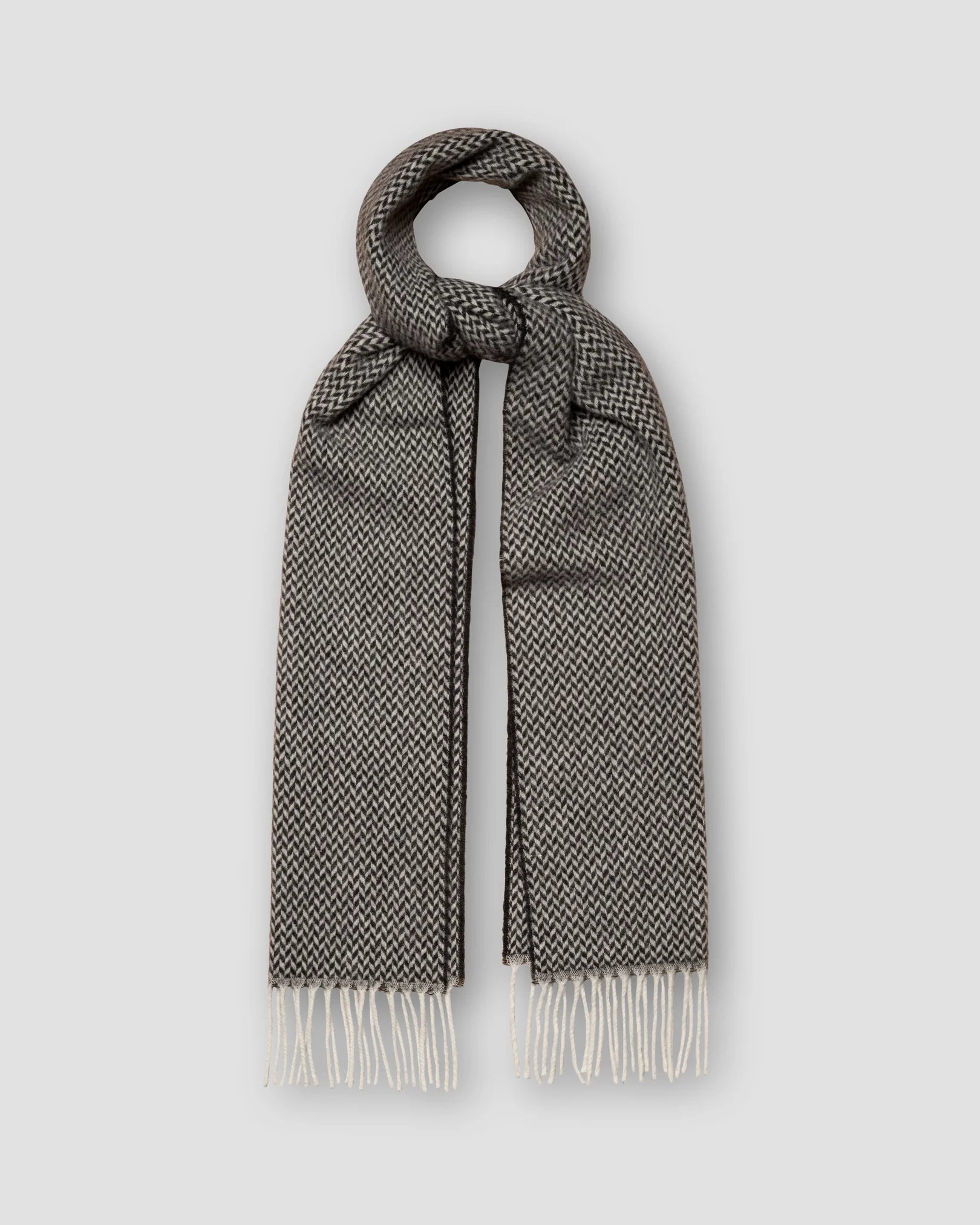 Eton - dark blue herringbone wool scarf