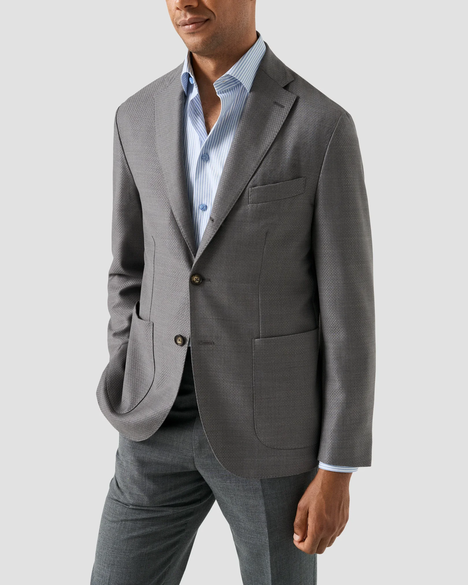 Eton - Wool Hopsack Soft Jacket