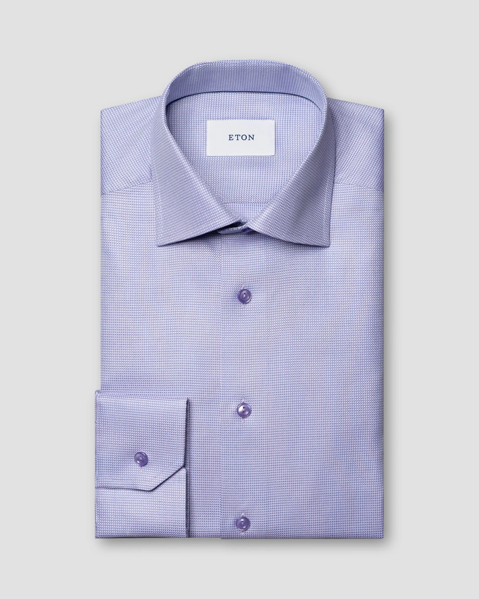 Eton - light purple semi solid signature twill shirt