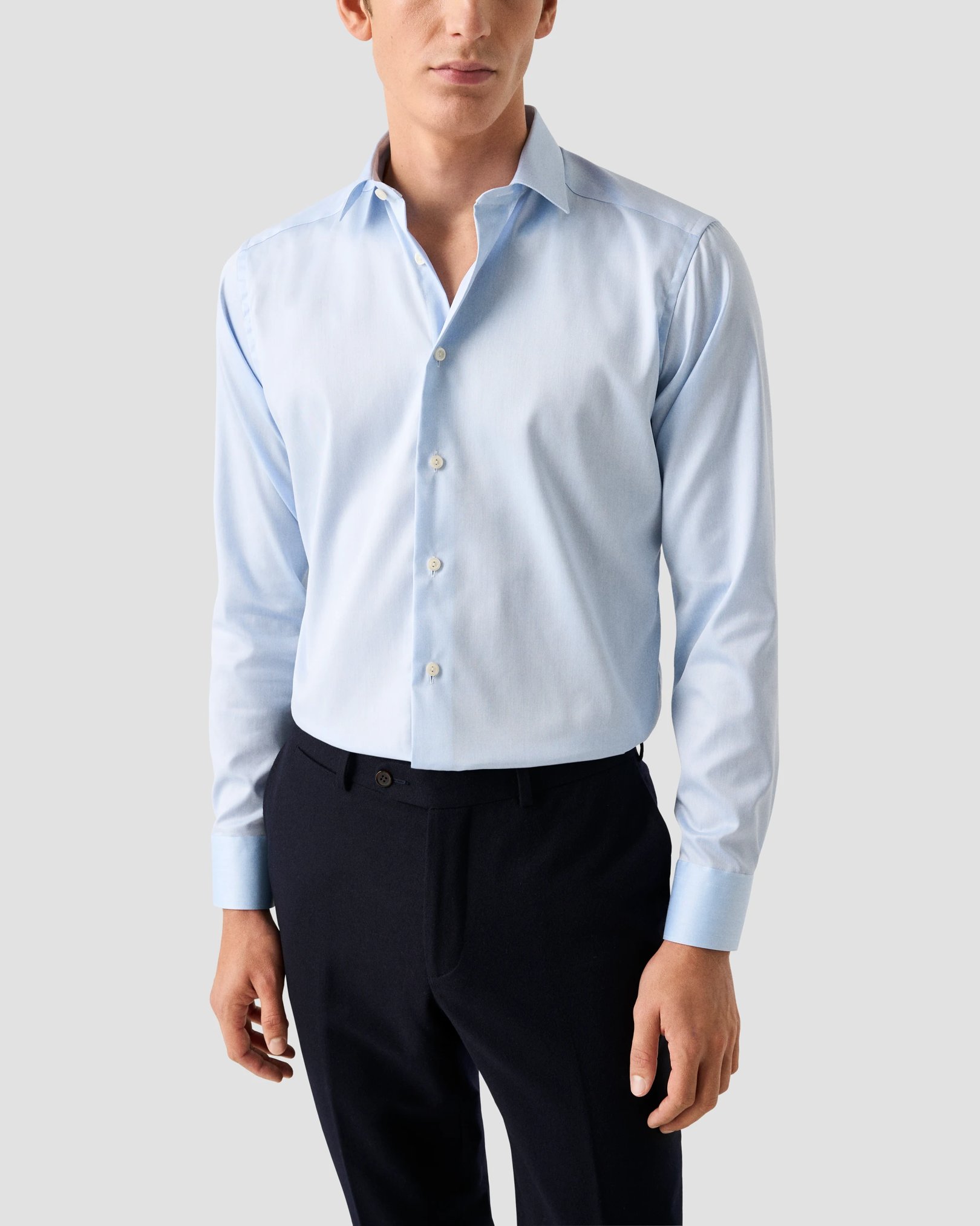 Eton - Light Blue Signature Twill Shirt - Pointed