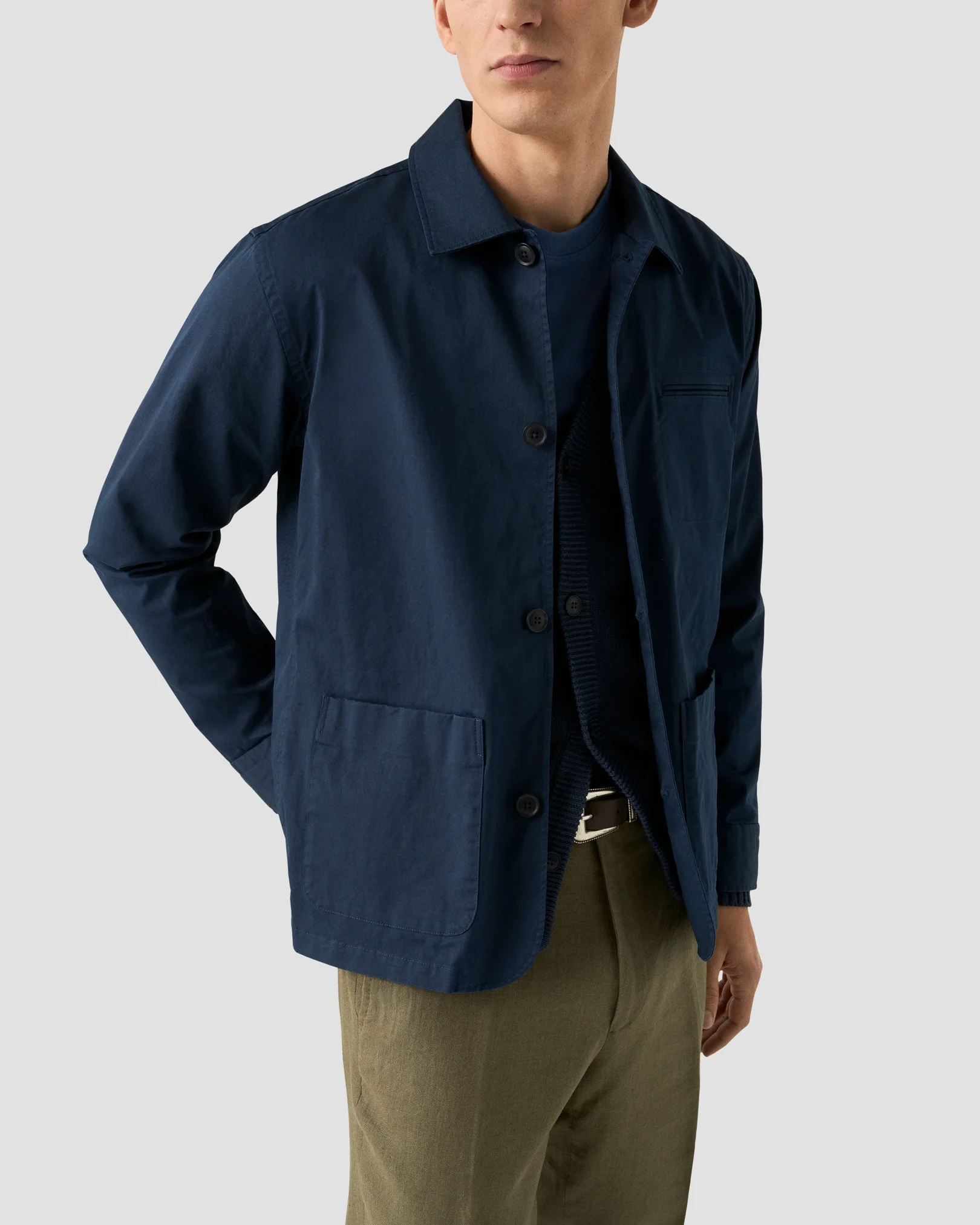 Eton - light cotton chore jacket navy blue light 261
