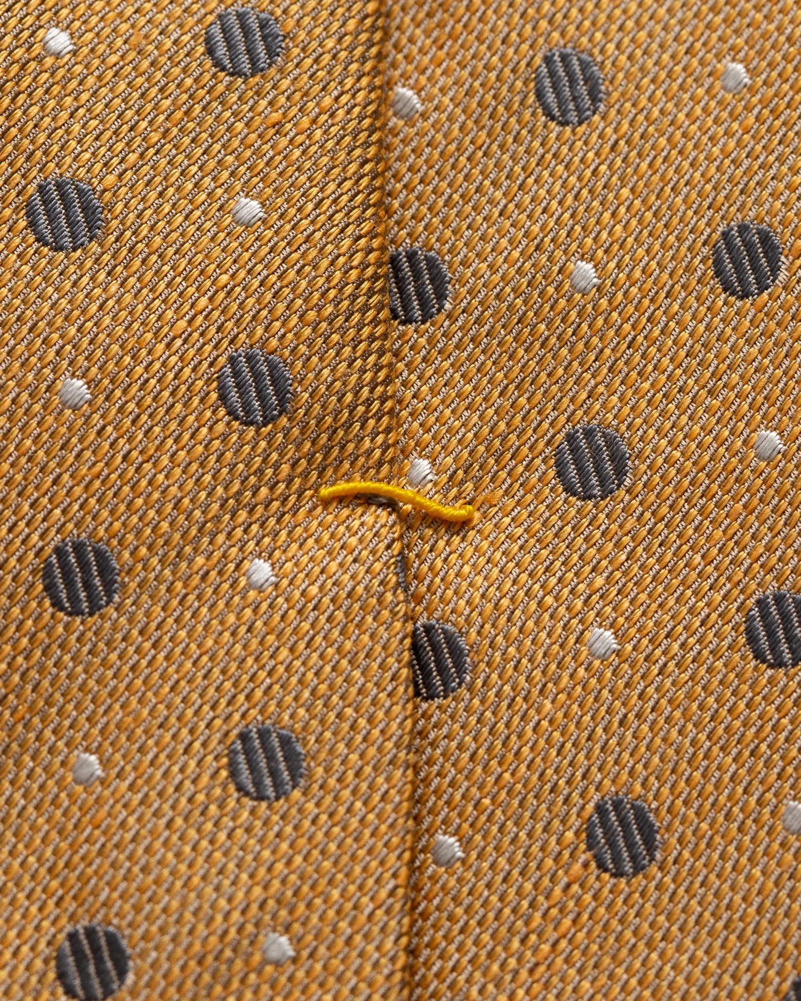 Eton - yellow dotted silk cotton tie