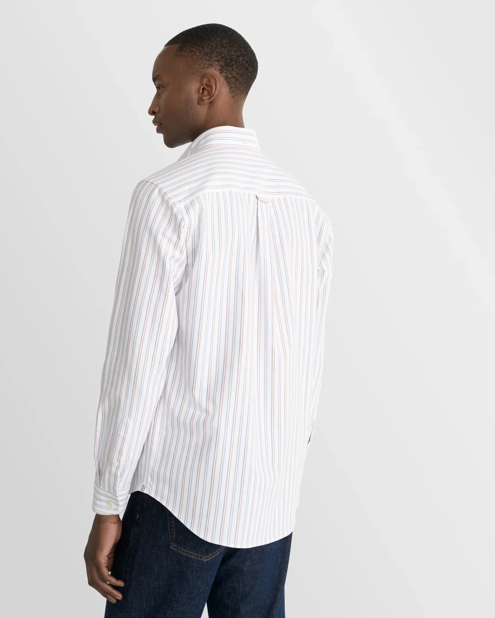 Eton - white bold striped oxford shirt