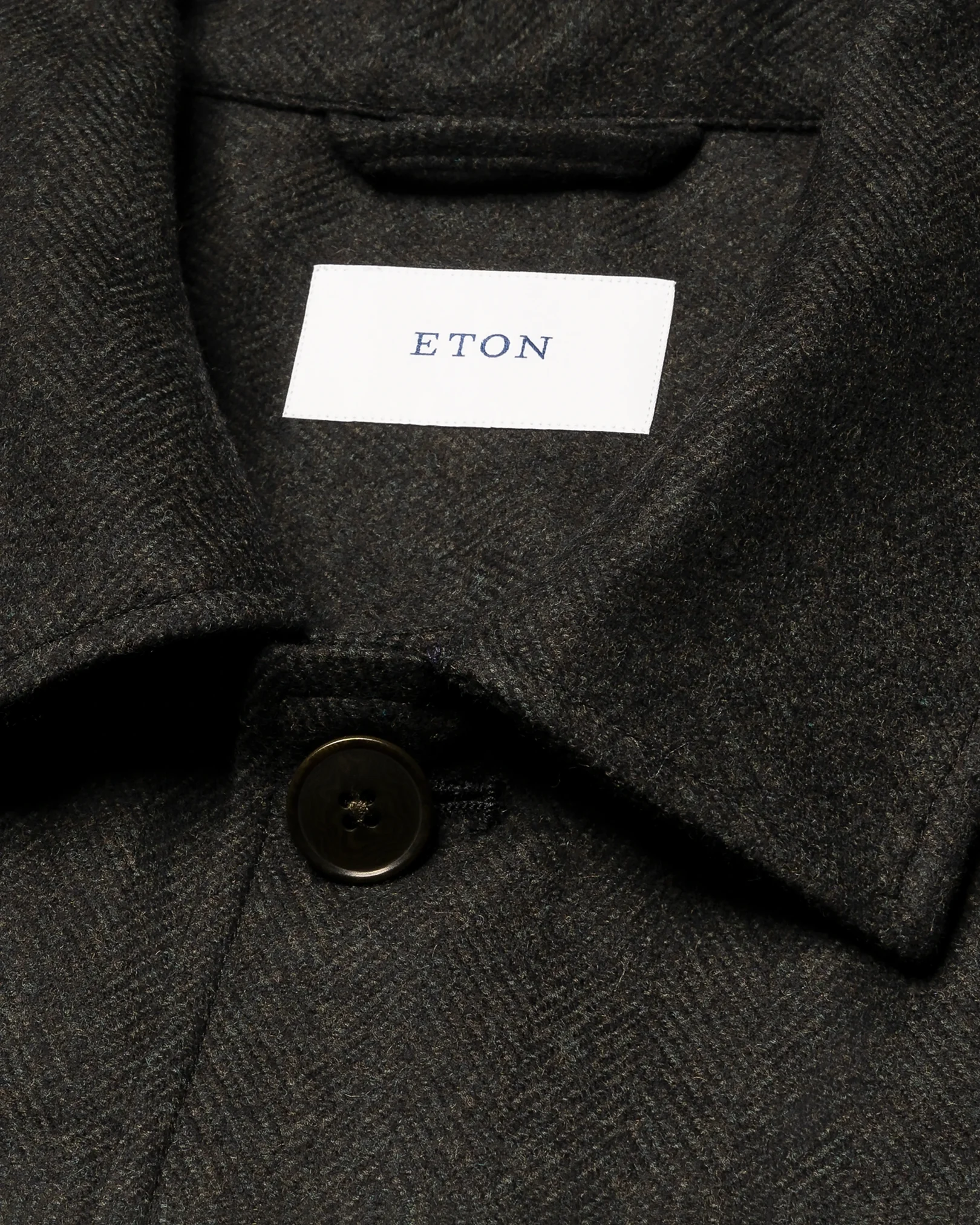 Eton - brown herringbone wool cashmere chore jacket