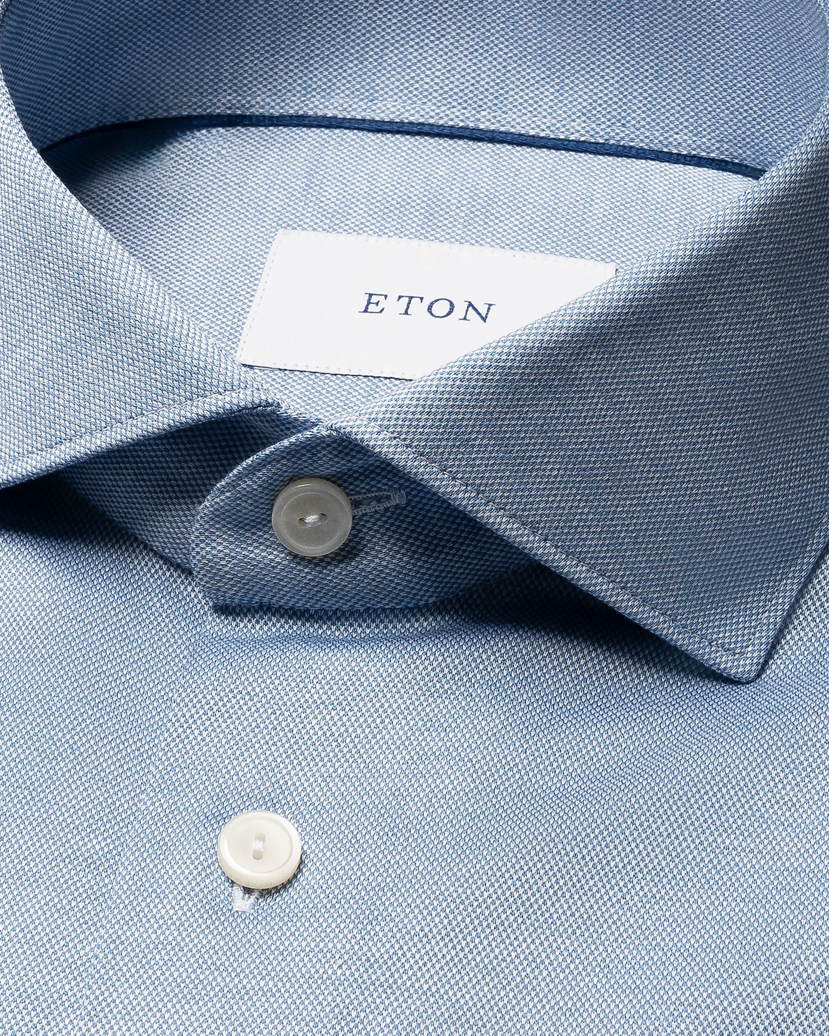 Eton - light blue filo di scozia knit shirt 261
