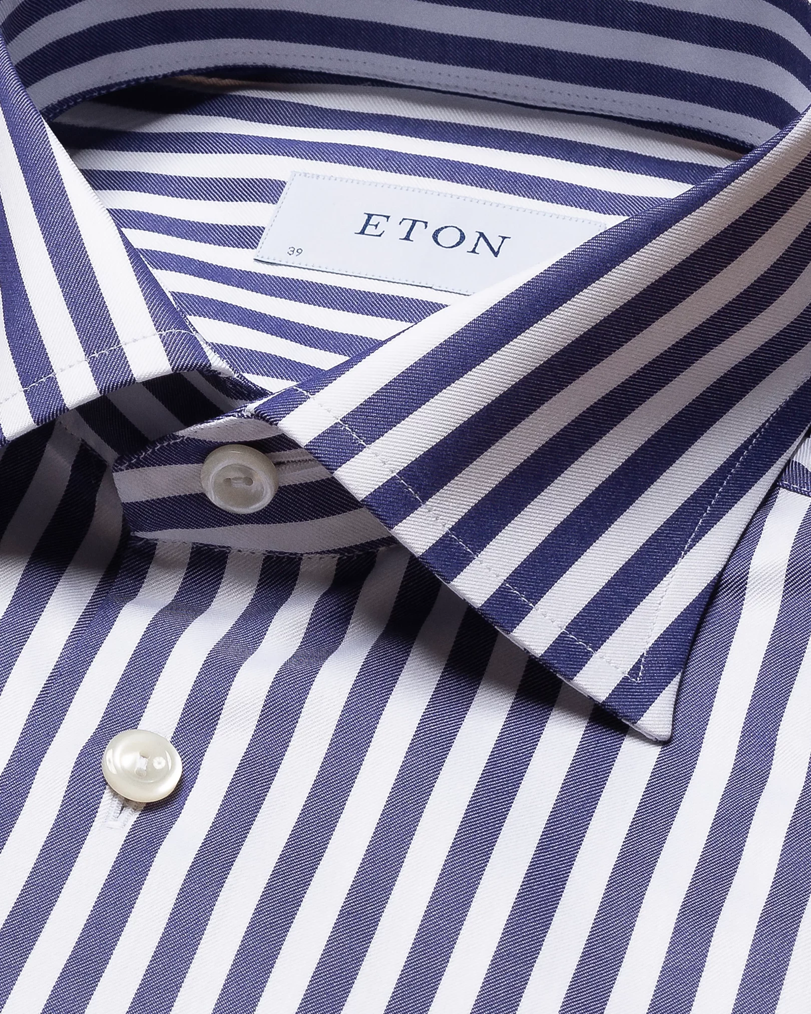 Eton - navy blue signature twill bold stripe
