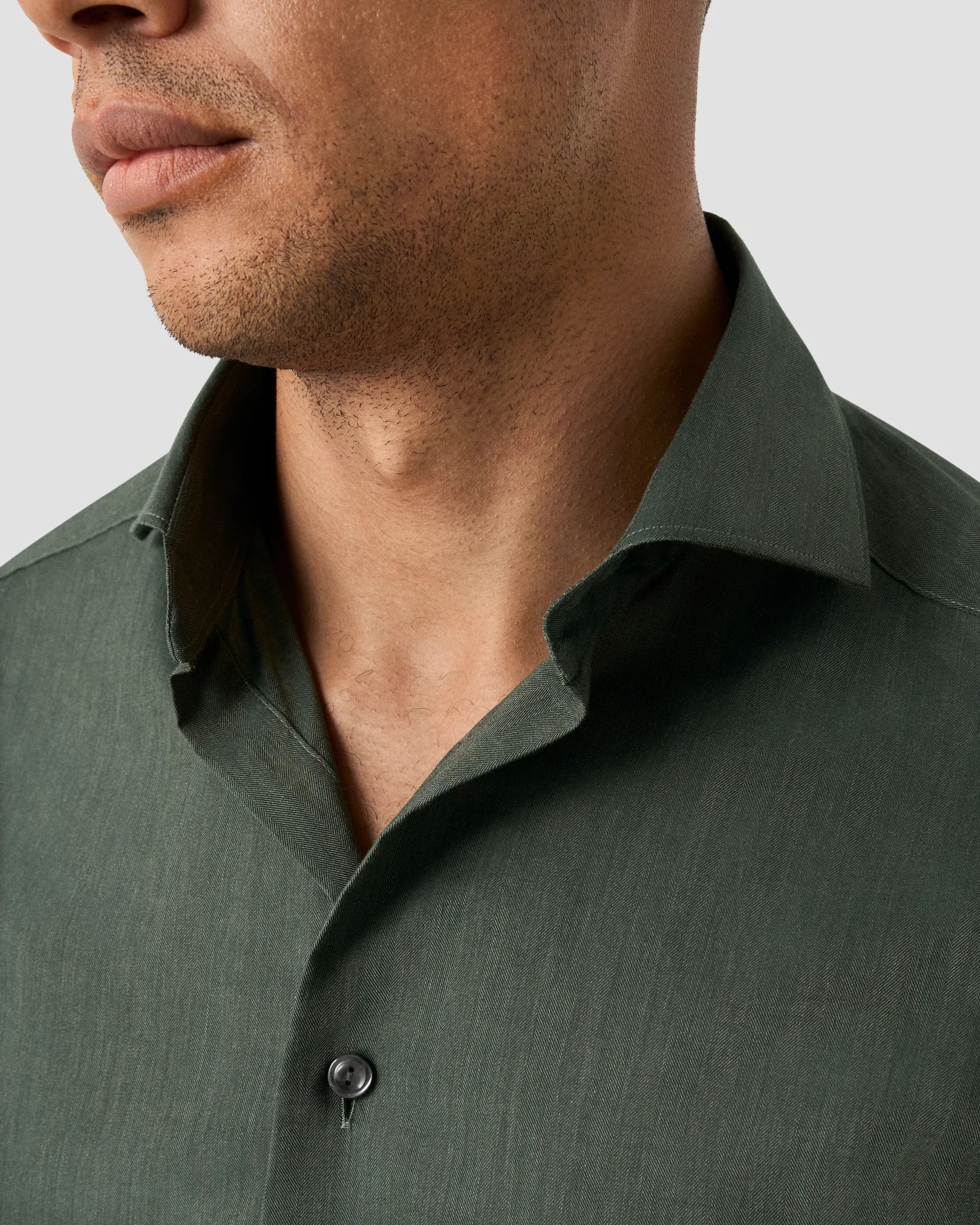 Eton - dark green wrinkle free flanell shirt