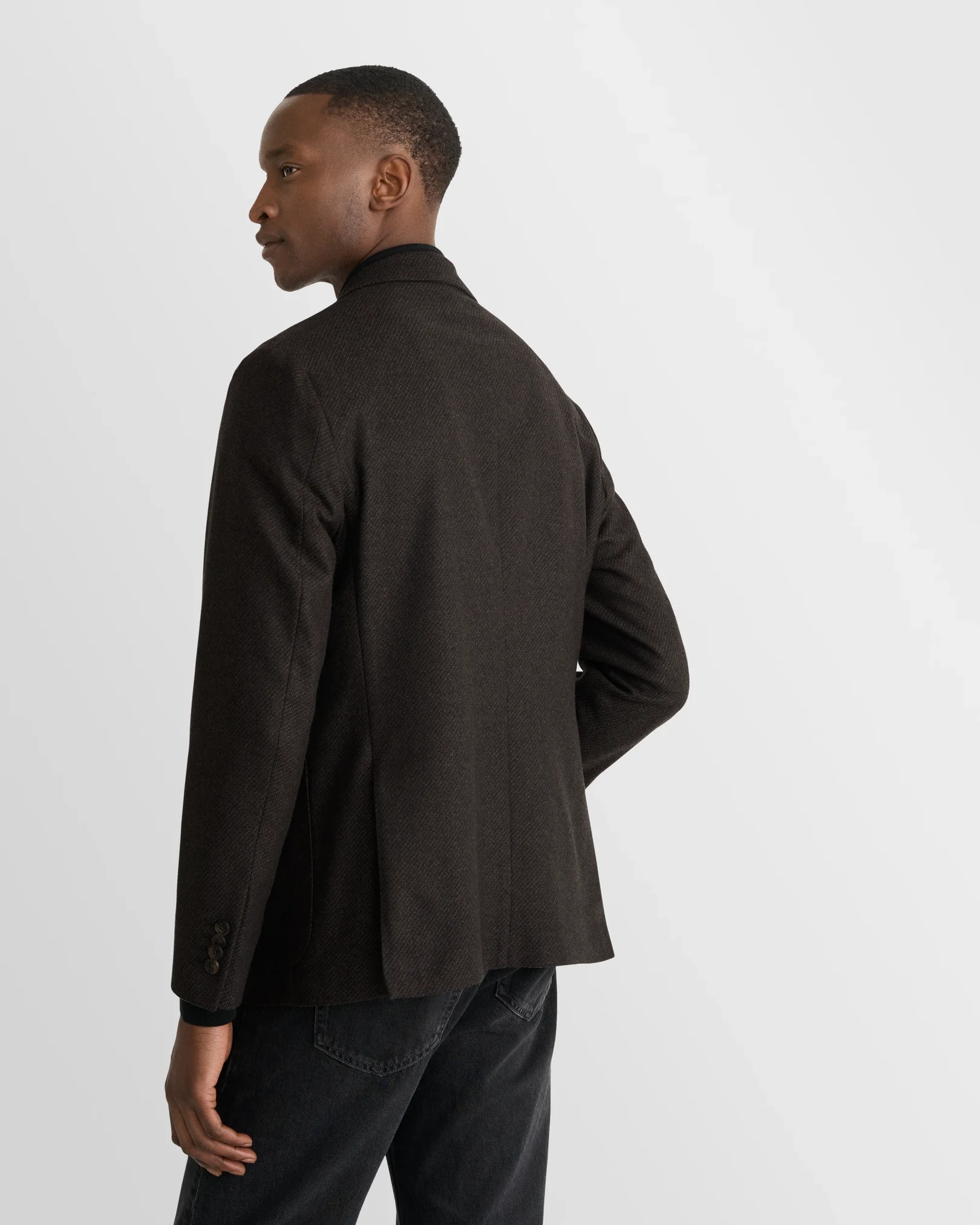 Eton - dark brown wool cashmere soft jacket