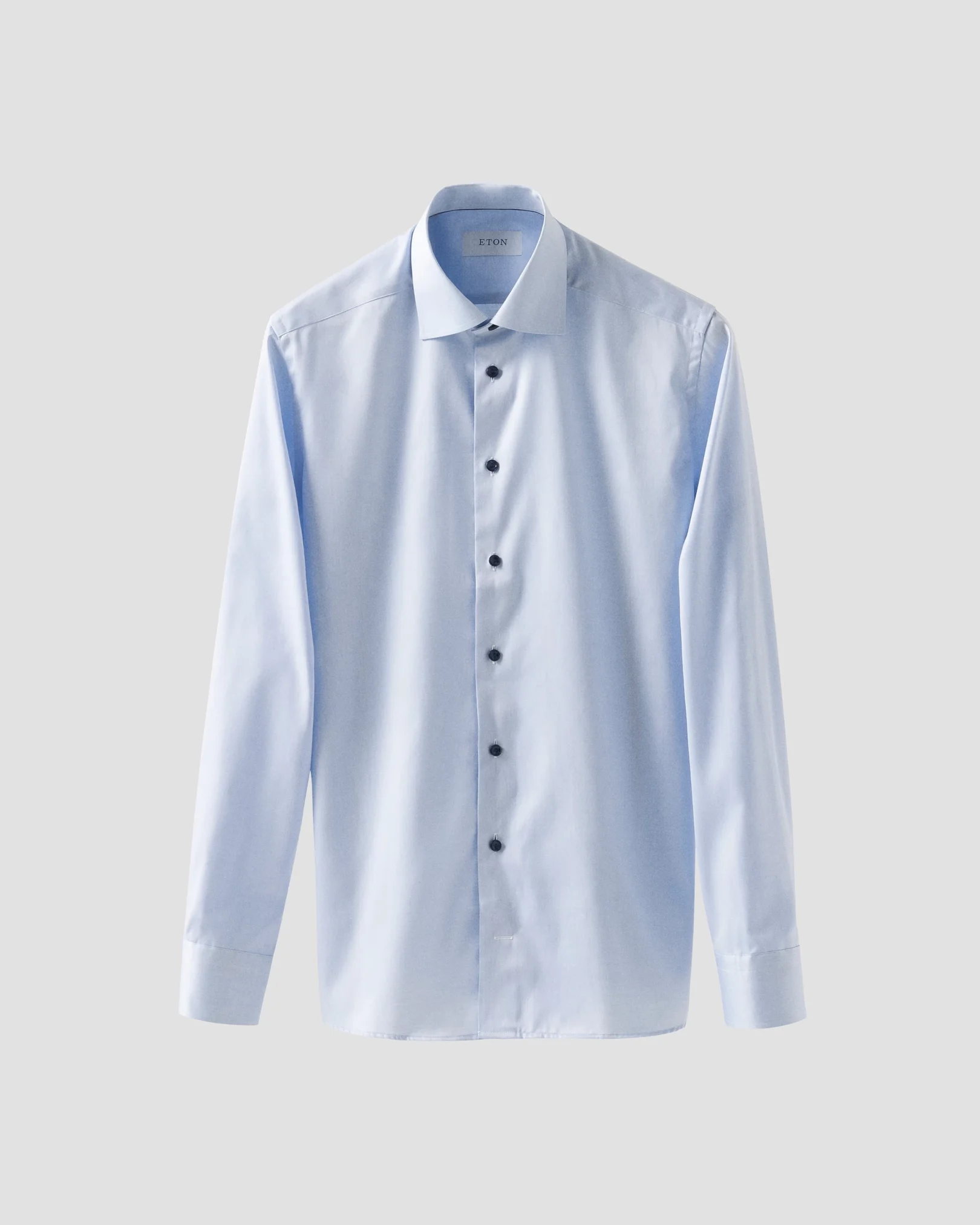 Eton - light blue navy details signature twill shirt