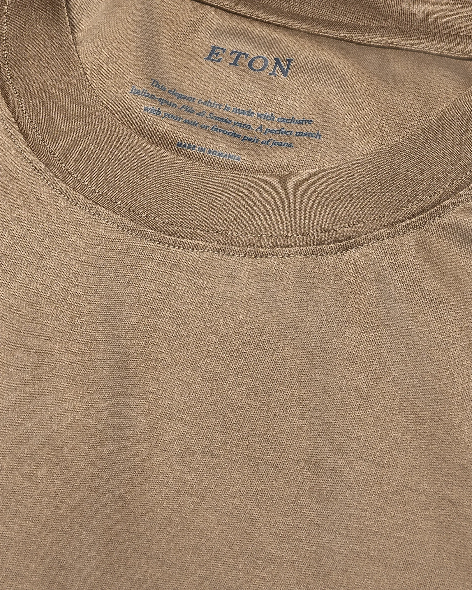 Eton - brown jersey t shirt short sleeve boxfit t shirt