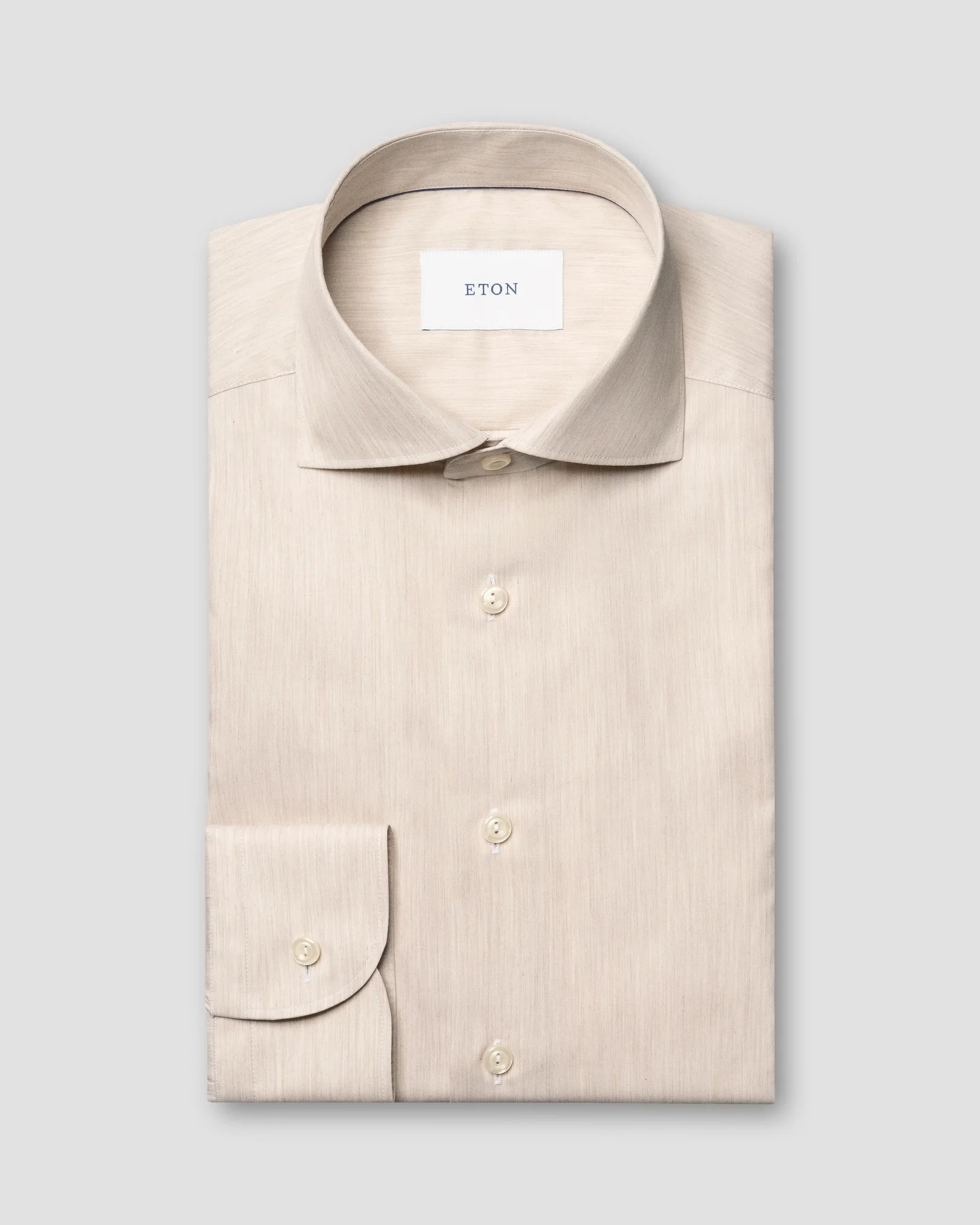 Eton - beige melange fine twill shirt