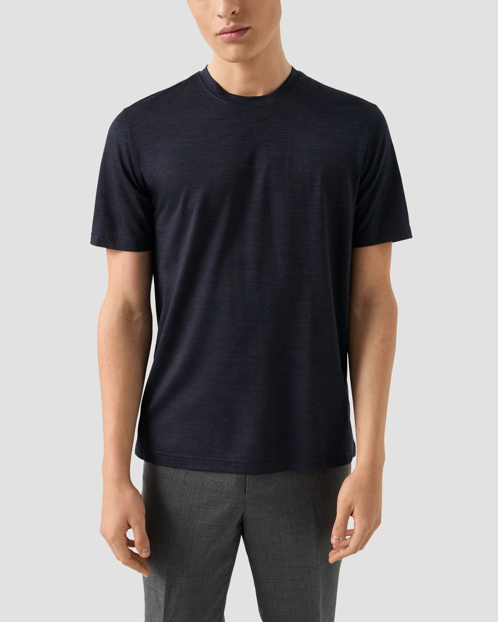 Eton - merino wool lyocell t shirt navy
