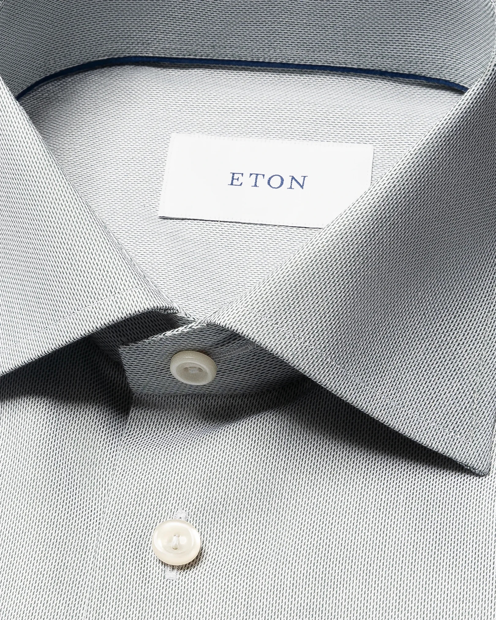 Eton - dark green semi solid twill shirt