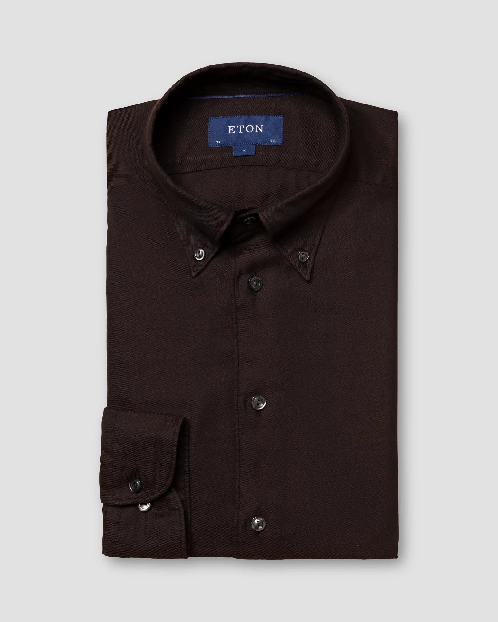 Eton - brown cotton tencel tm shirt