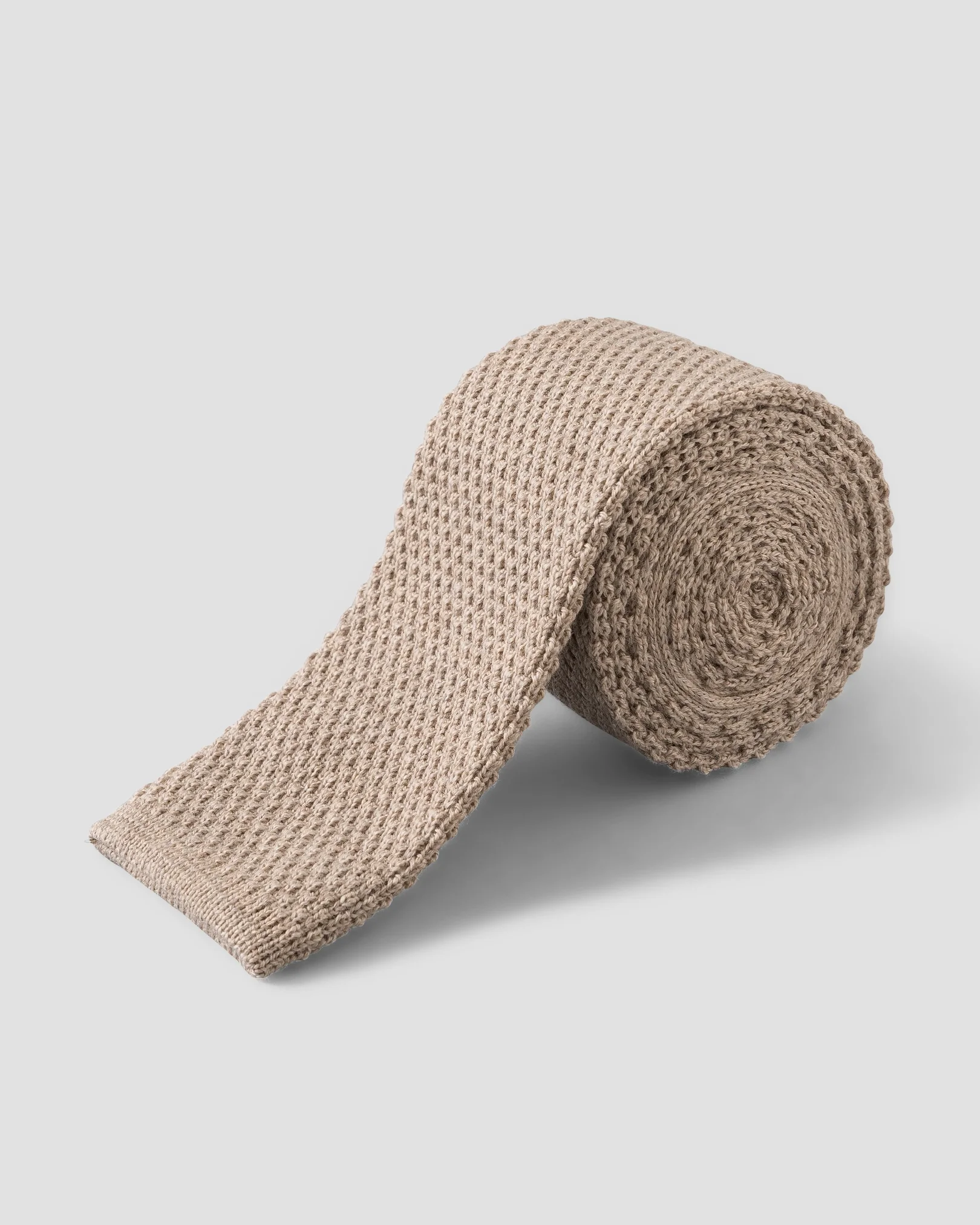 Eton - knit wool tie beige knit wool tie