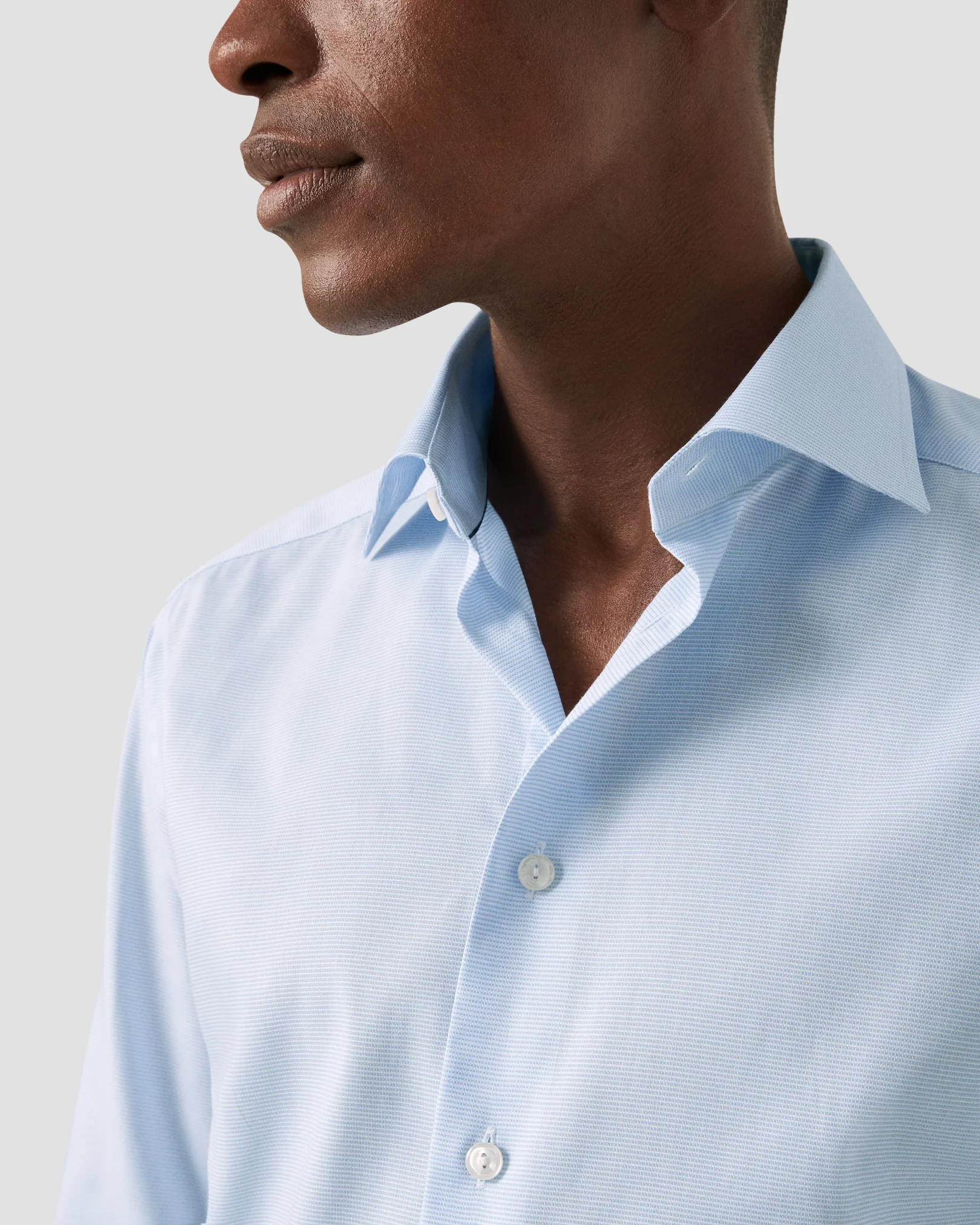Eton - light blue solid twill shirt