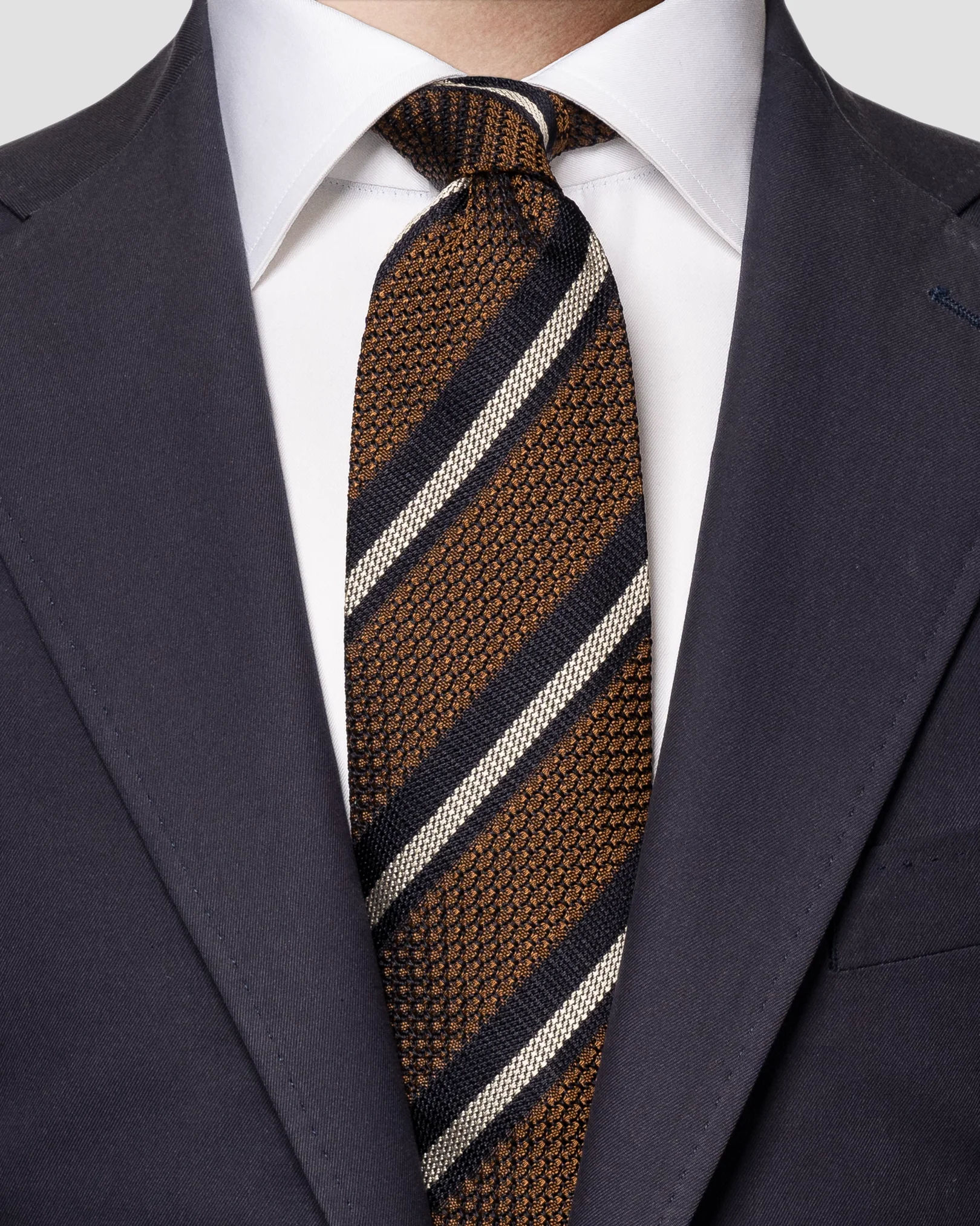 Eton - orange striped grenadine tie