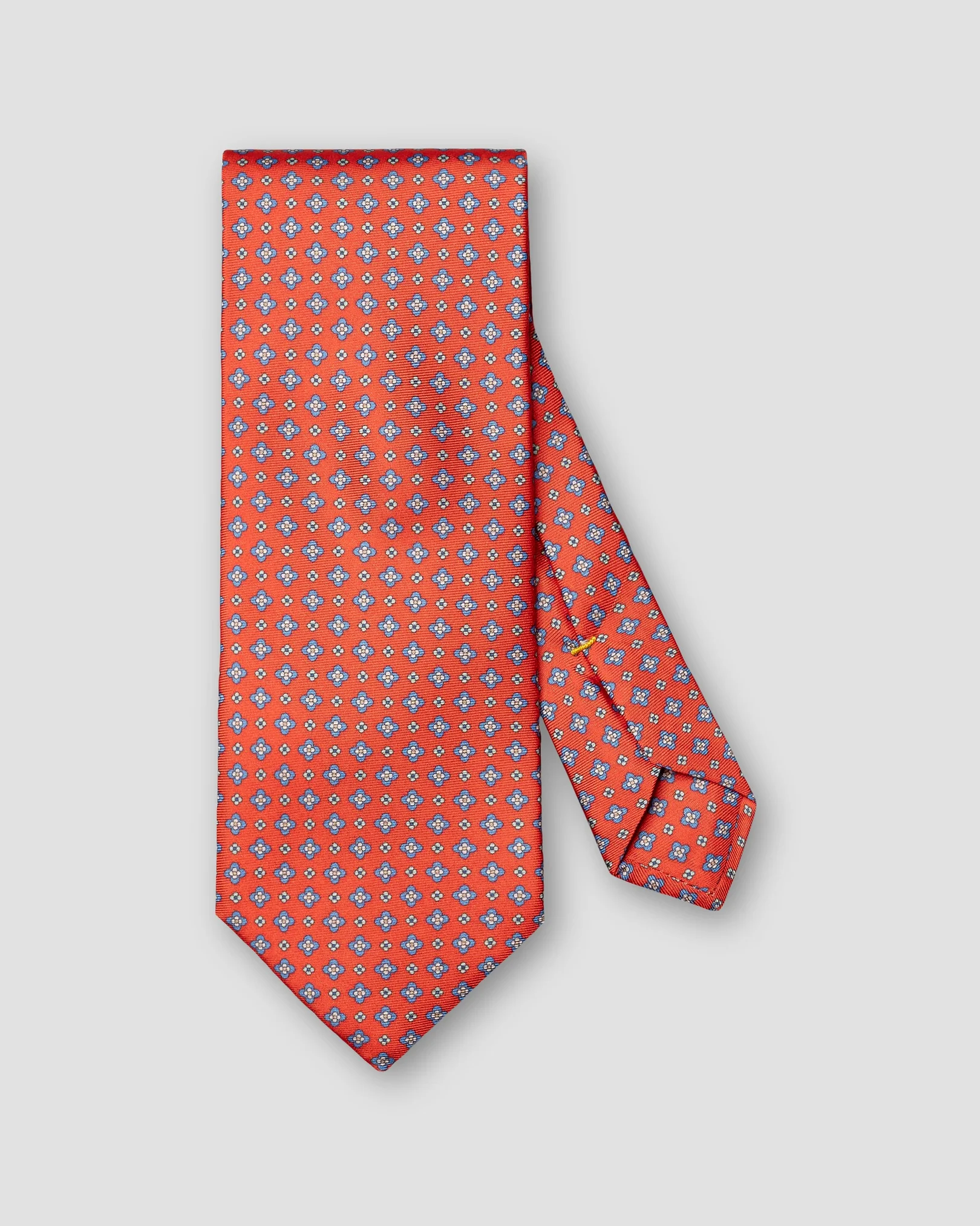 Eton - orange floral print silk tie