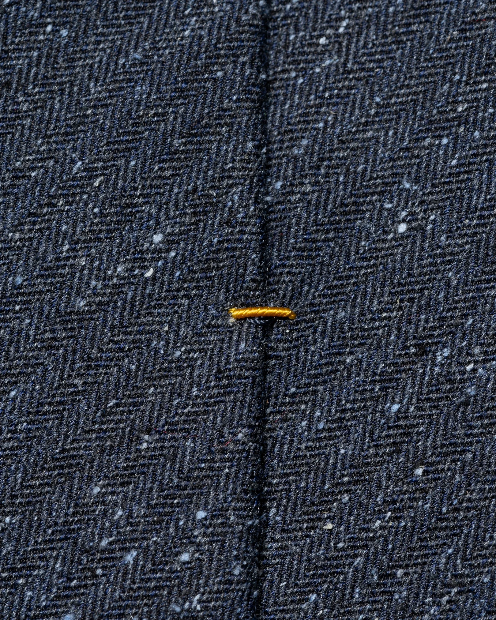 Navy Blue Herringbone Wool Cotton Silk Tie