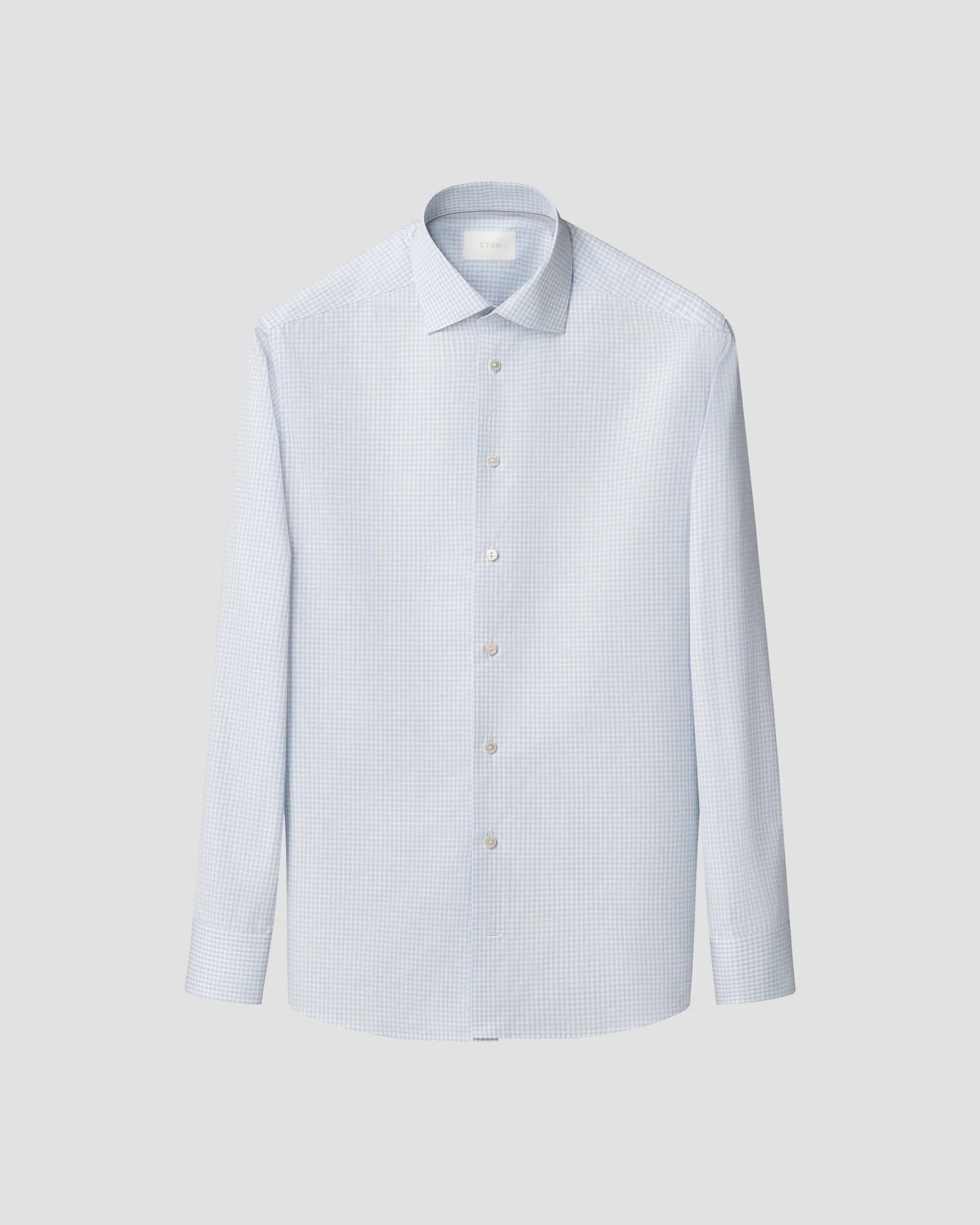 Eton - light blue check supima 263
