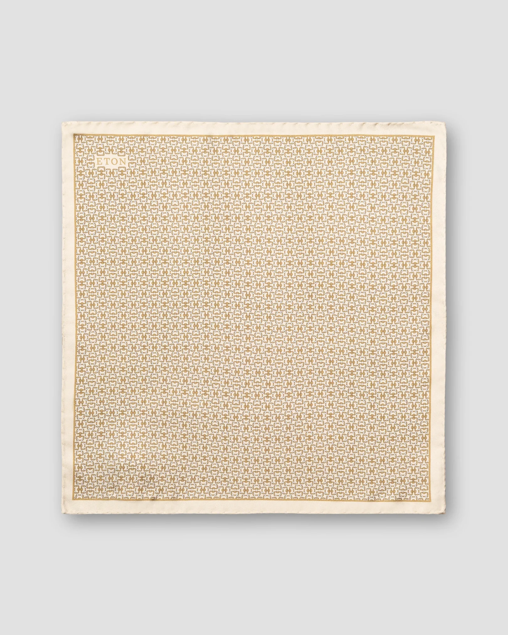 Eton - geometric silk pocket square beige geometric silk pocket square