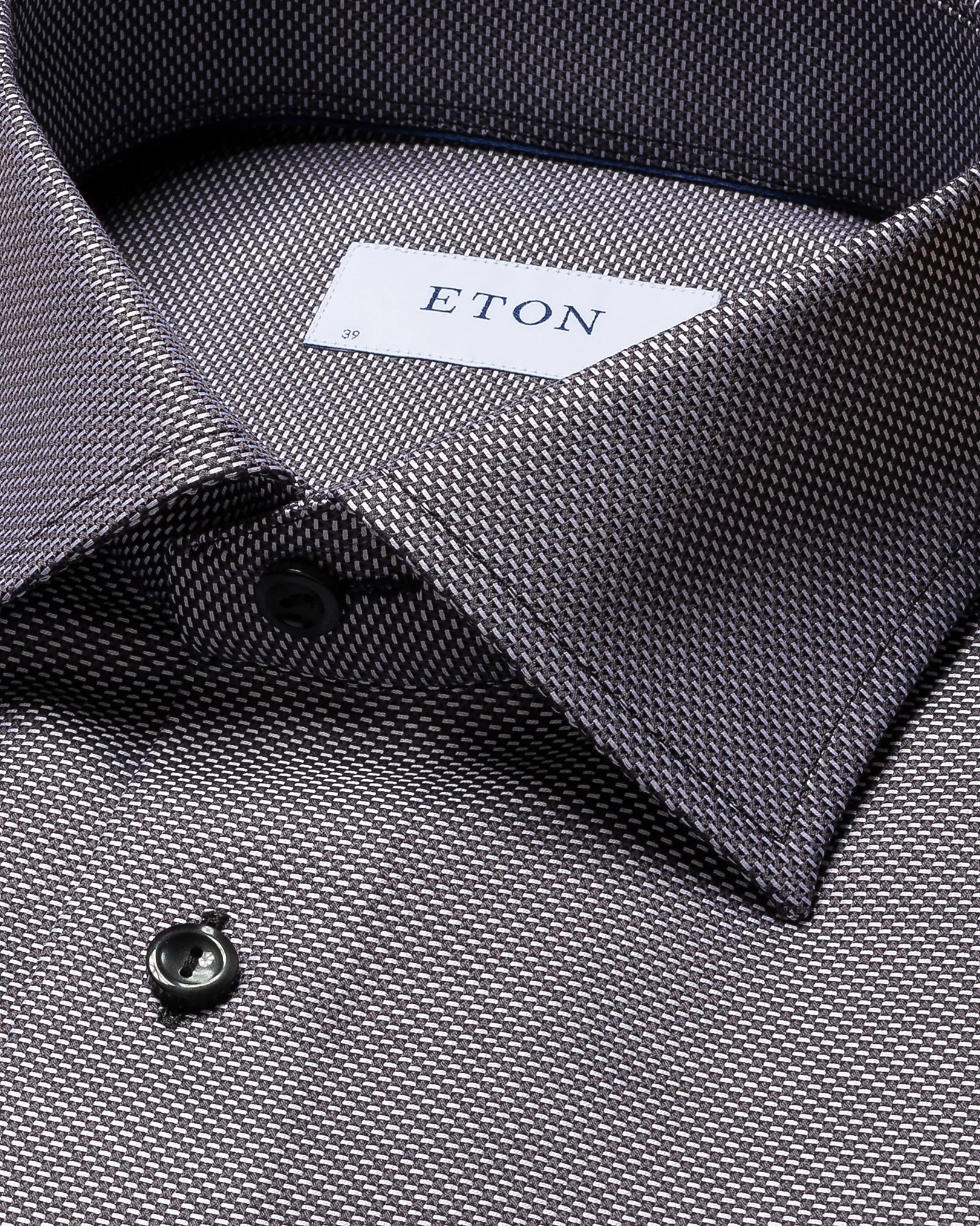 Eton - black textured twill cutaway
