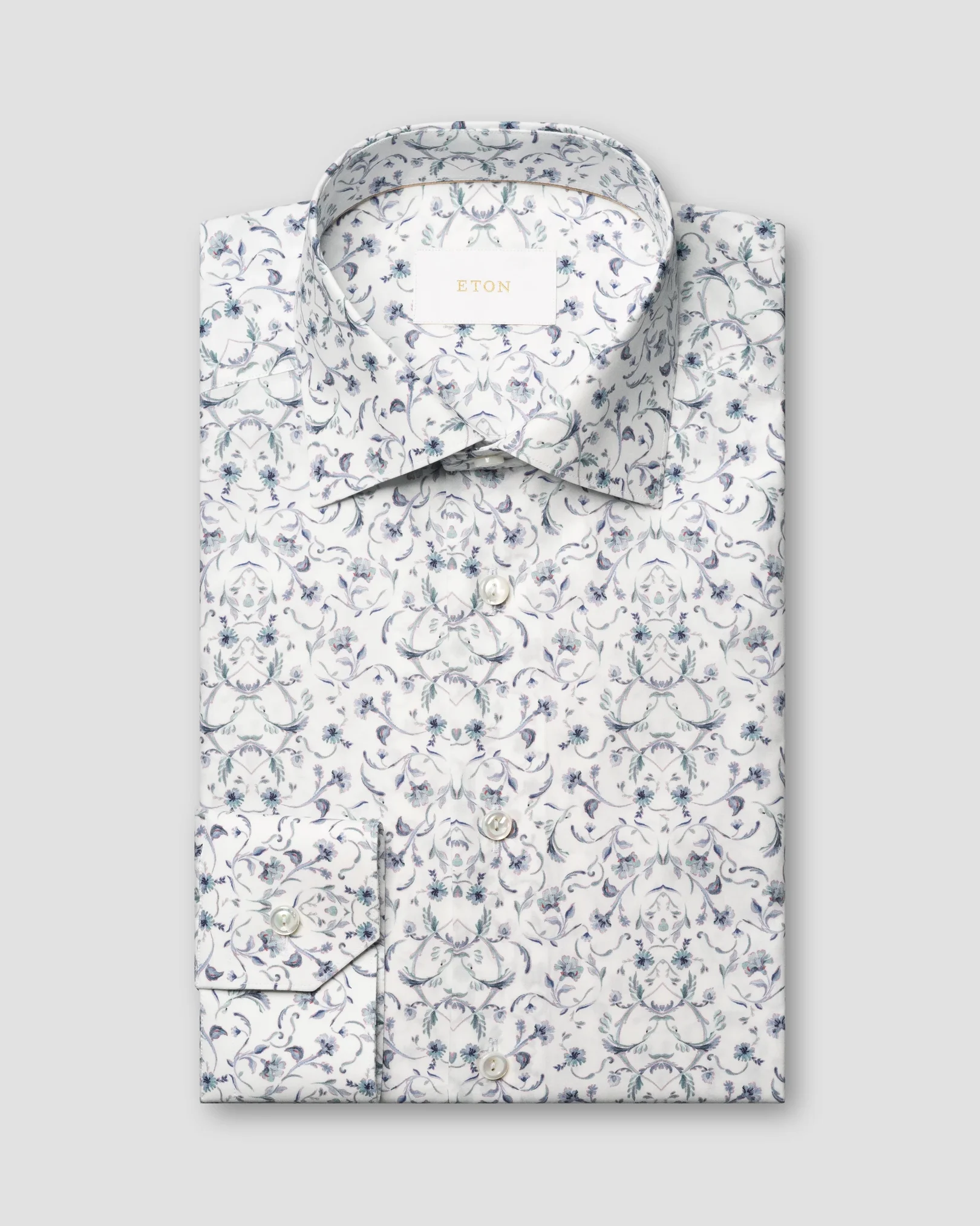 Eton - floral fine twill shirt cut away single slim