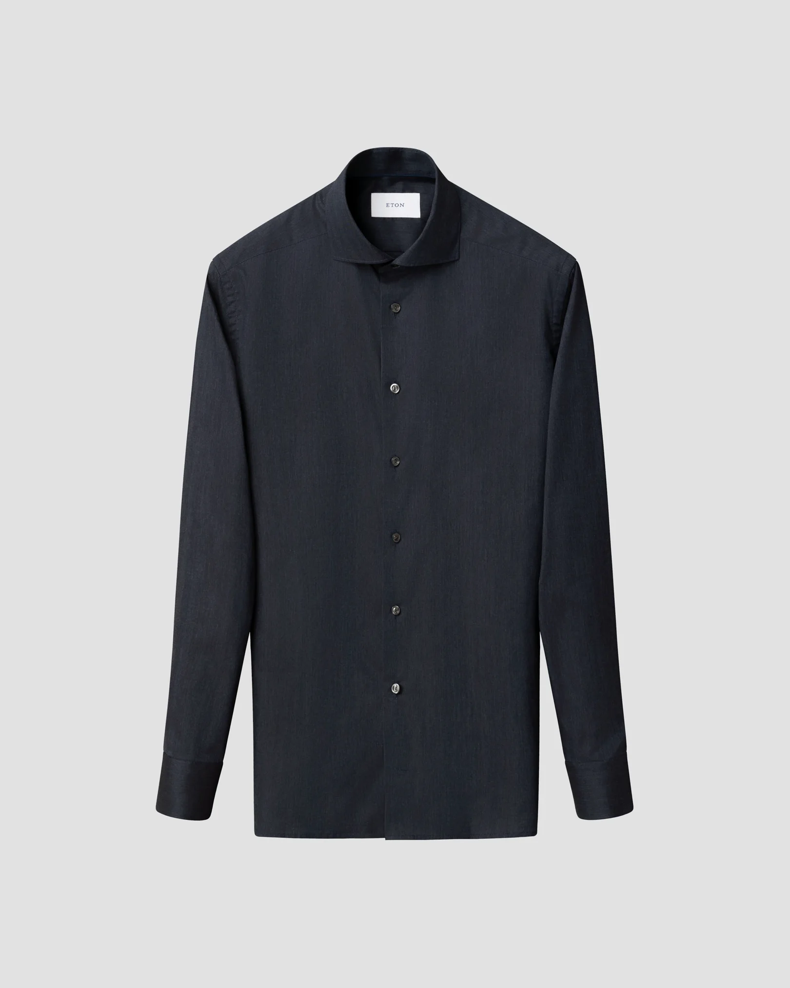 Eton - solid signature flannel shirt wide spread