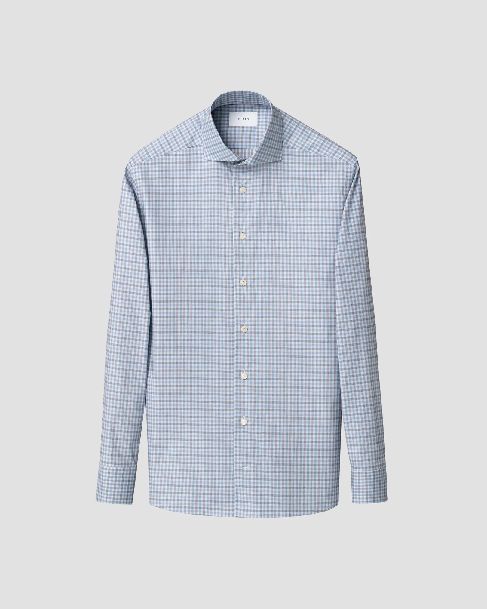Eton - three color check twill shirt