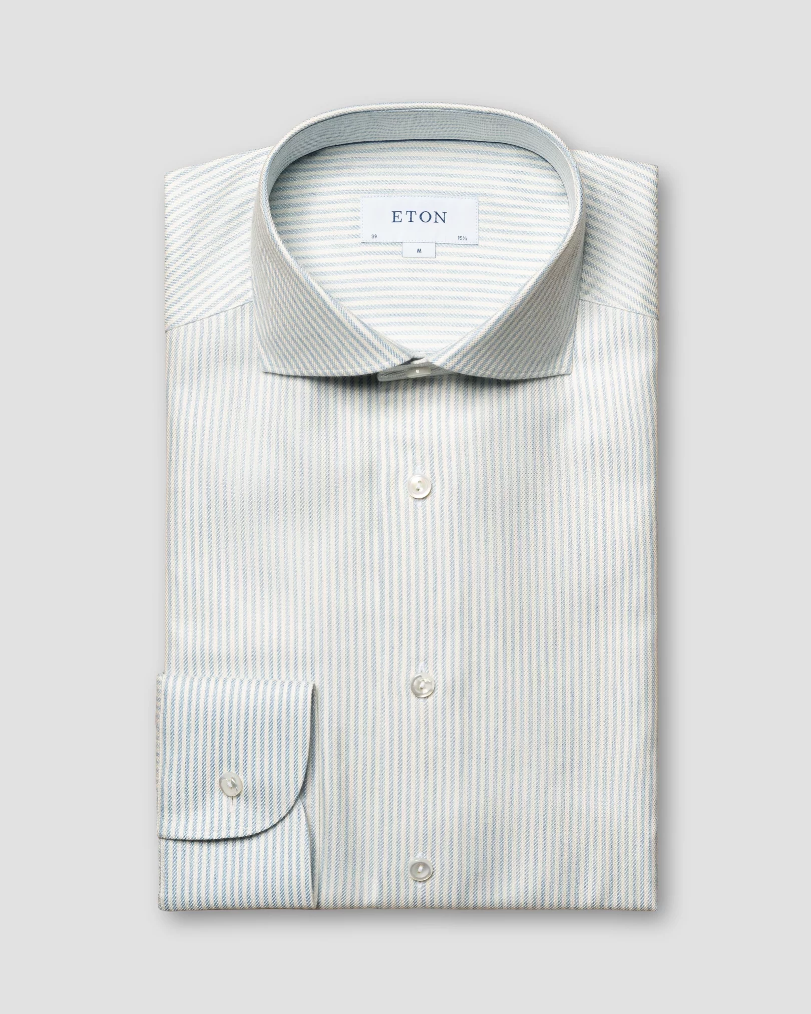 Eton - light blue cotton silk cashmere shirt