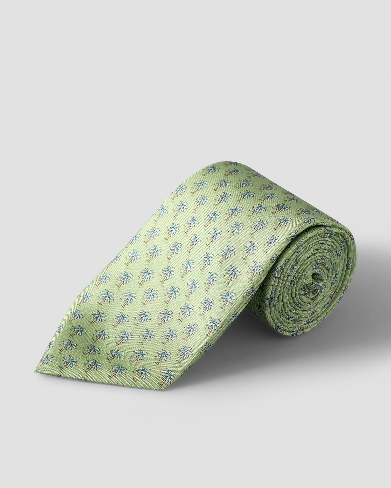 Eton - light green motif print silk tie