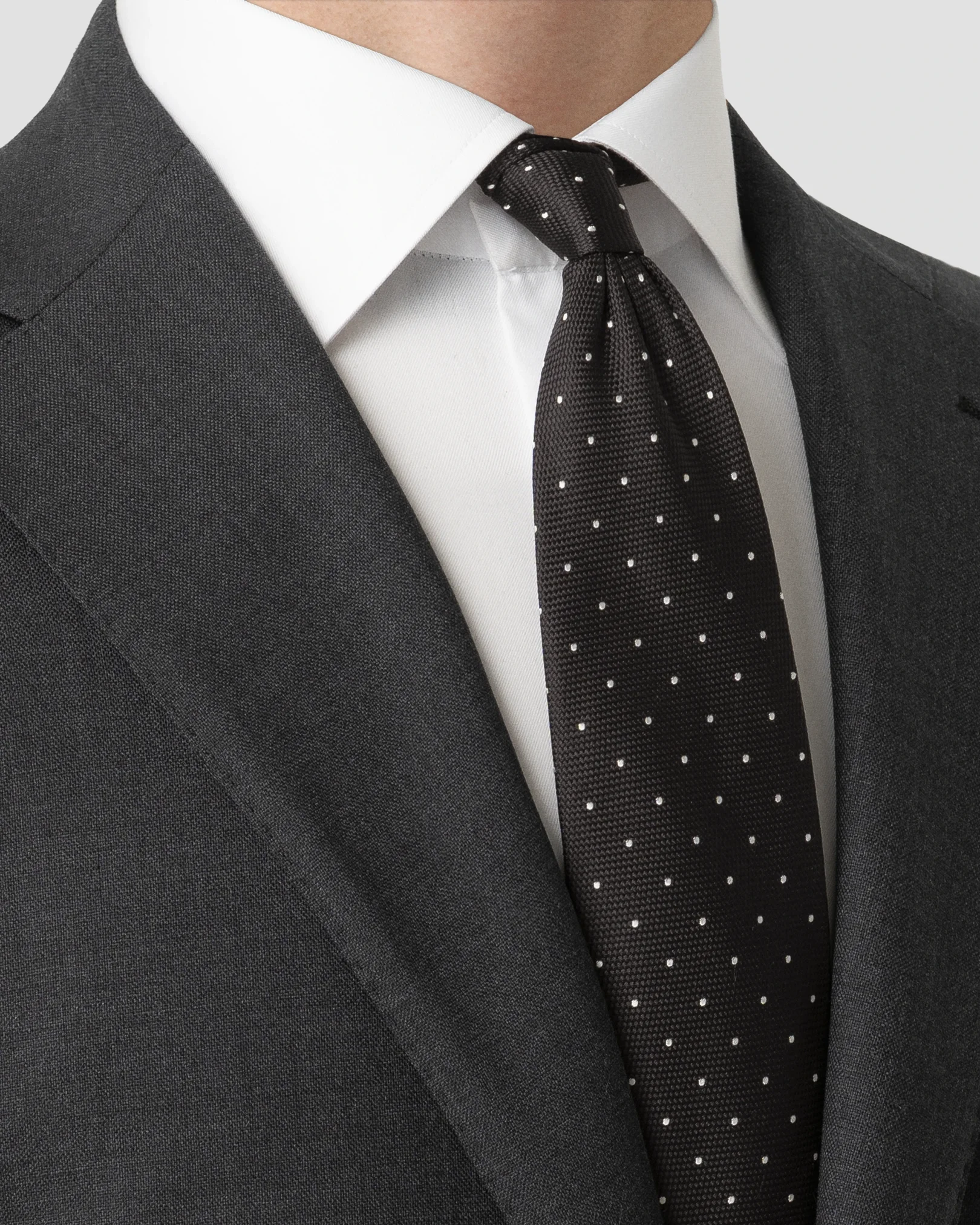 Eton - black polka dot woven silk tie