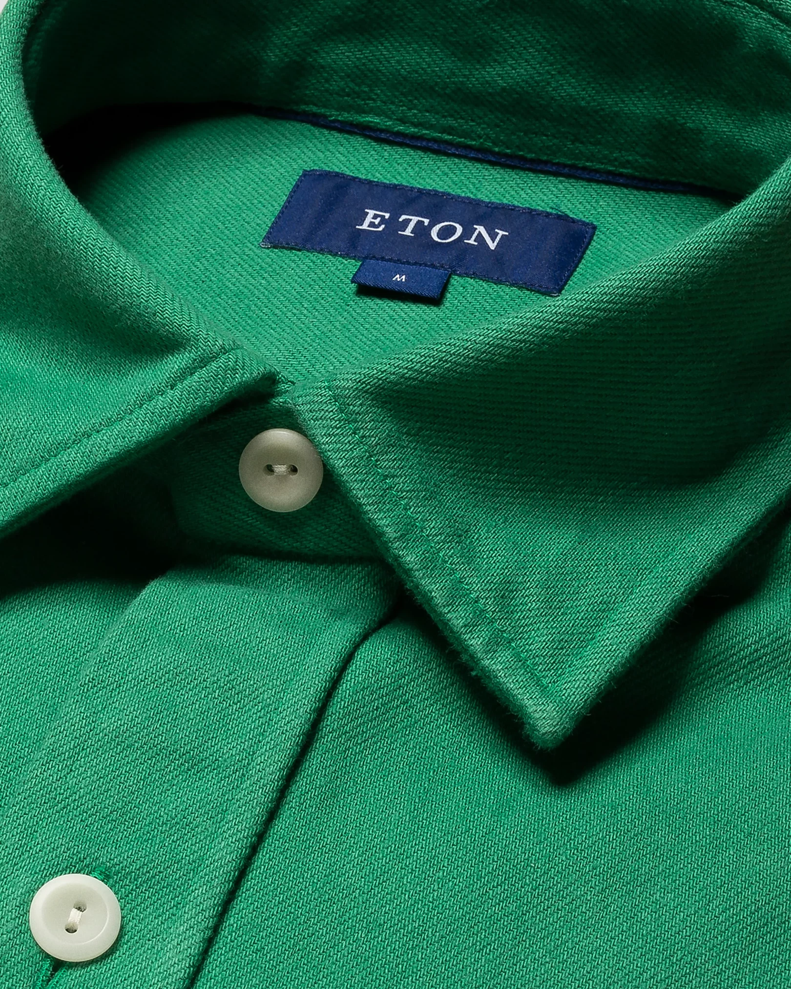 Eton - mid green heavy twill overshirt