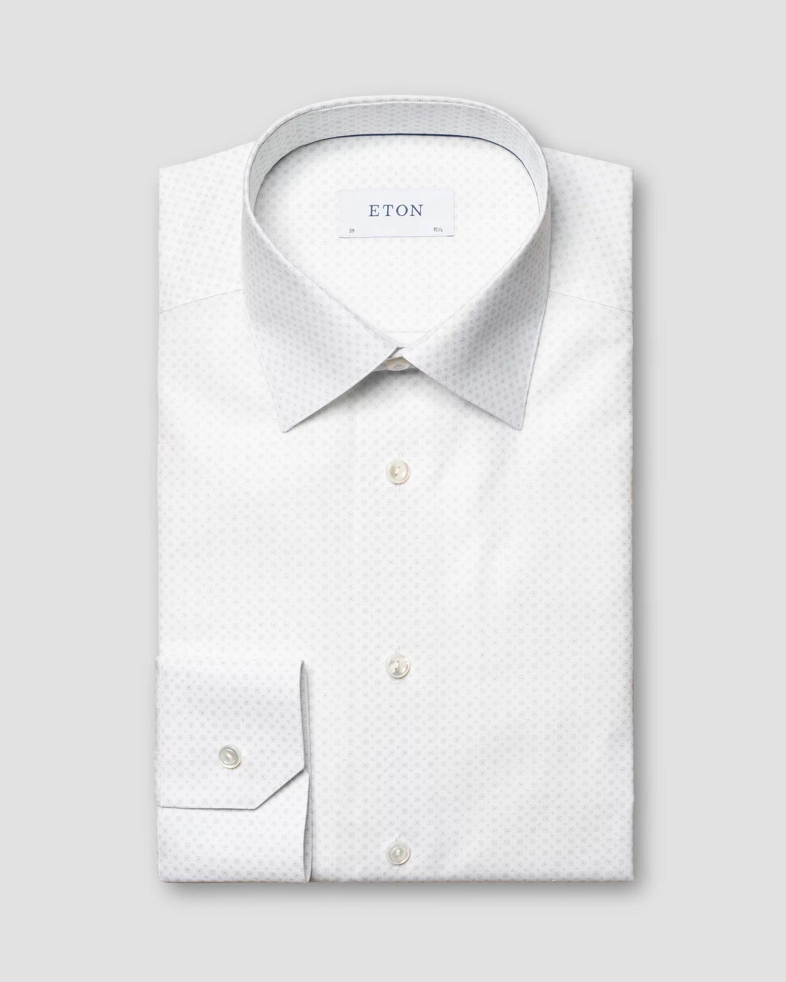 Weißes hemd aus Signature Poplin mit geometrischem Glitzerprint