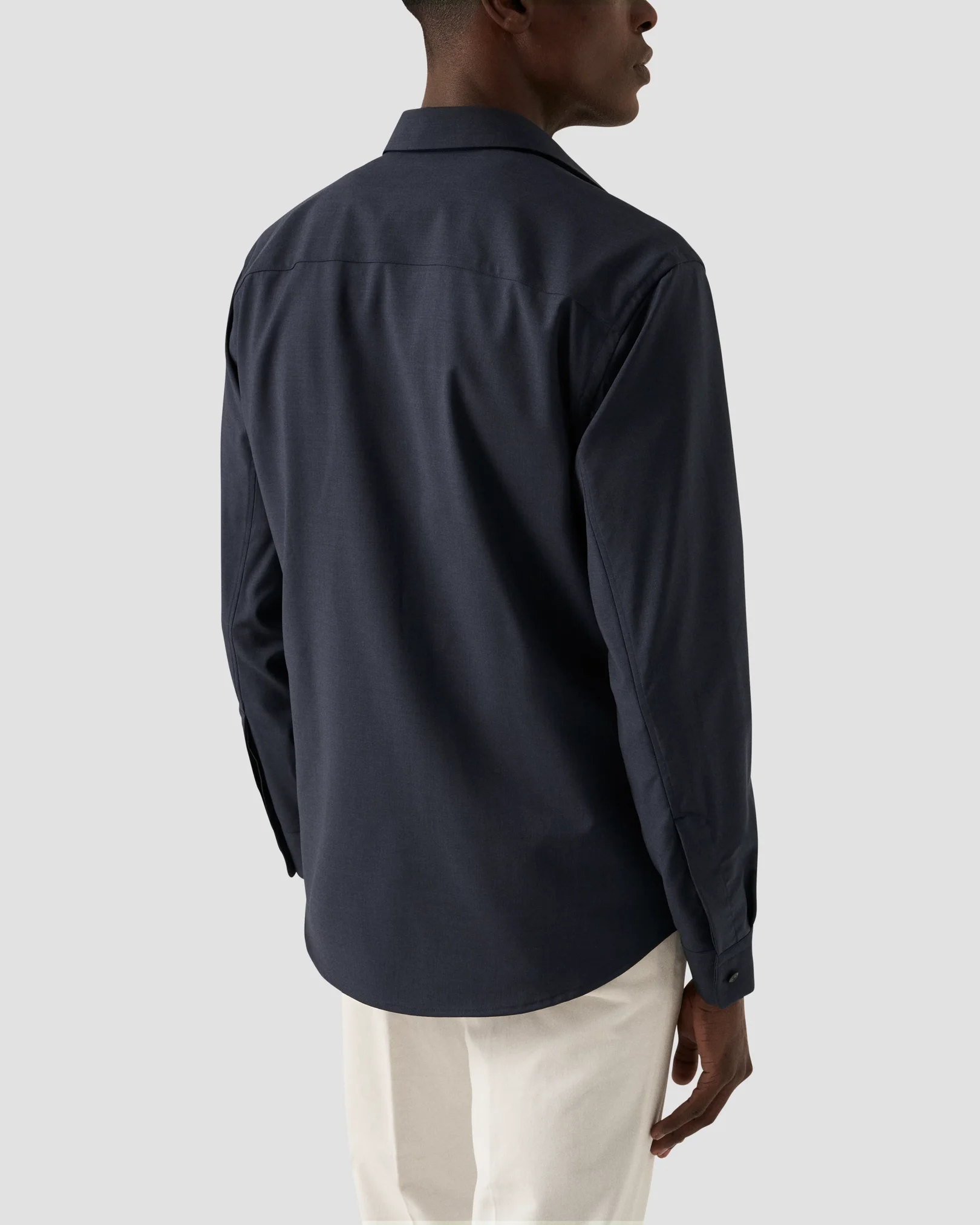 Navy Merino Wool Overshirt - Eton