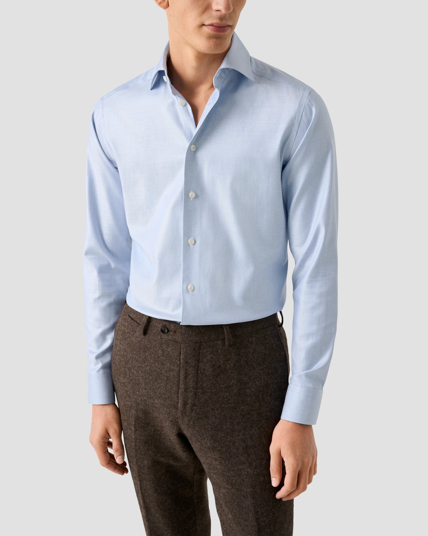 Eton - Mélange Solid Cotton TENCEL™ Lyocell Shirt