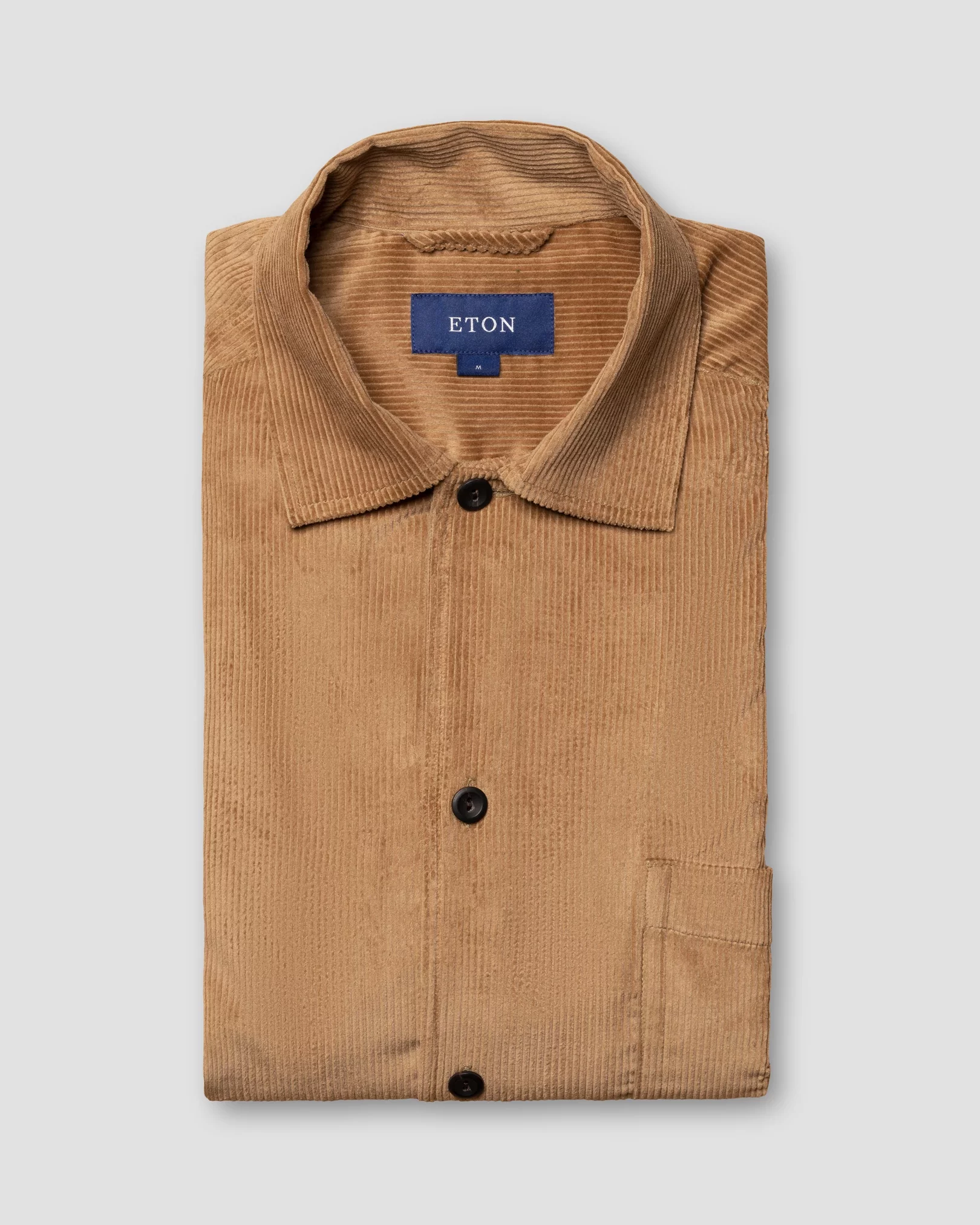 Eton - light brown corduroy overshirt turn down straight sleeve end regular