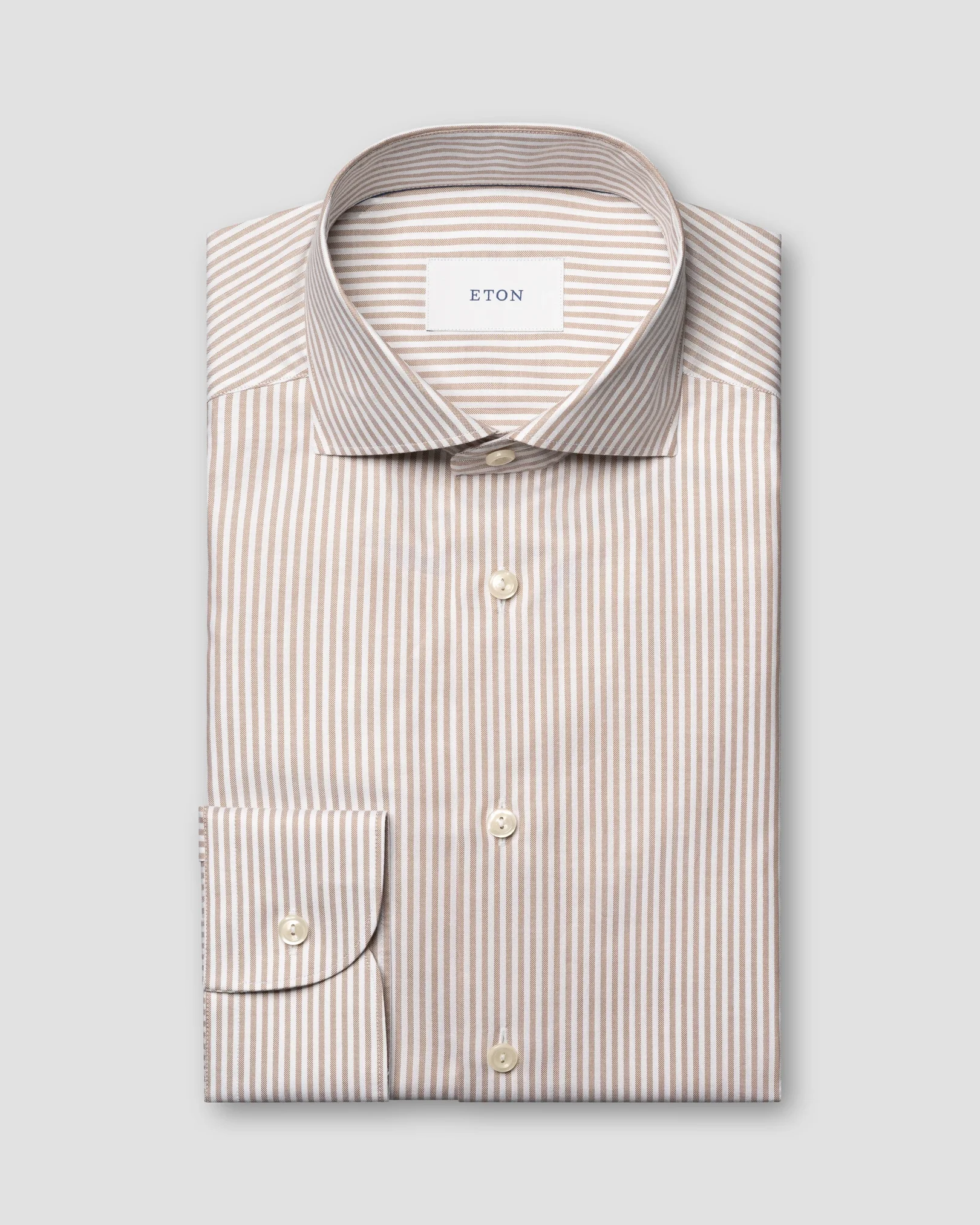Eton - beige bengal striped signature oxford shirt