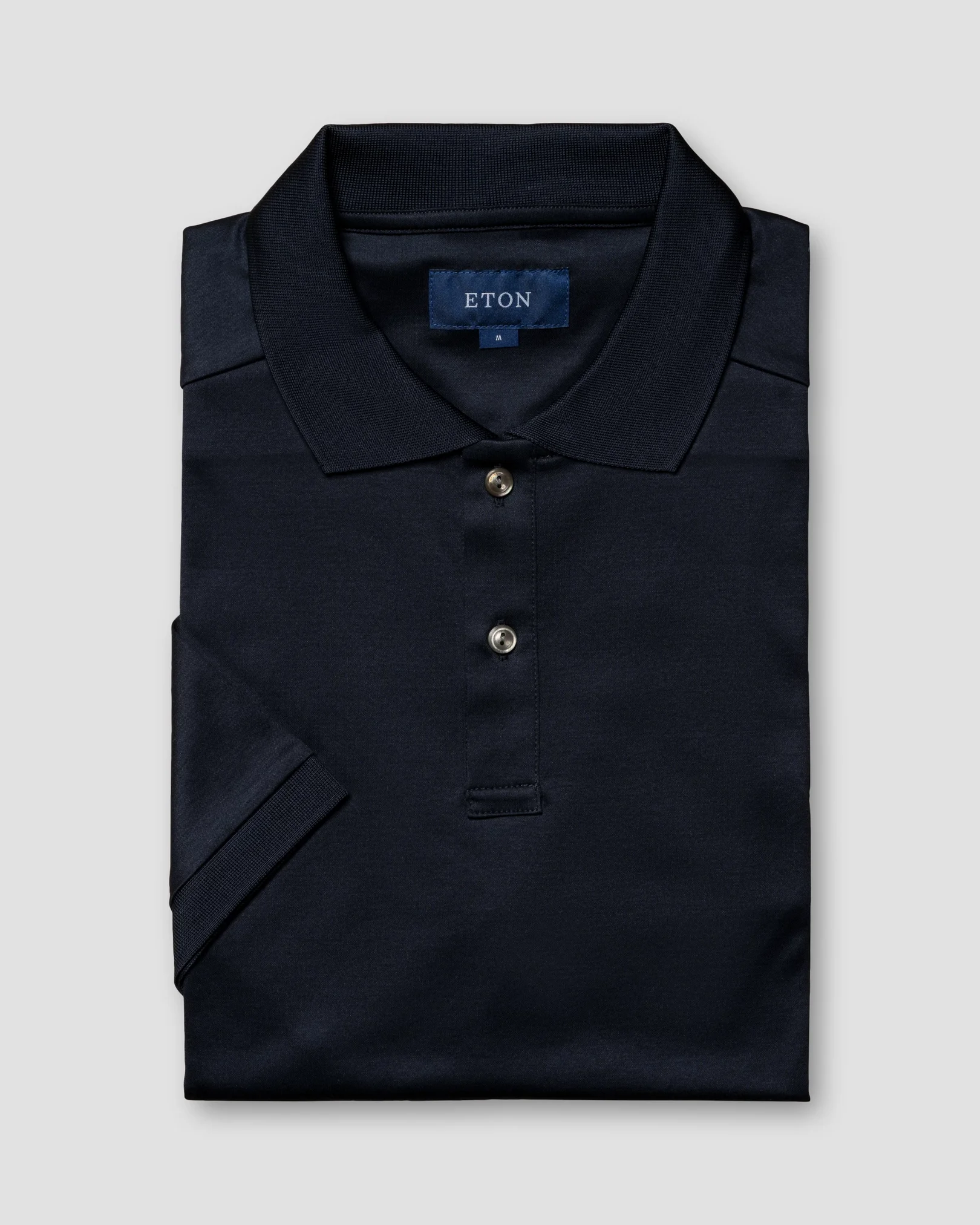 Eton - Navy Filo di Scozia Polo Shirt - Short Sleeve