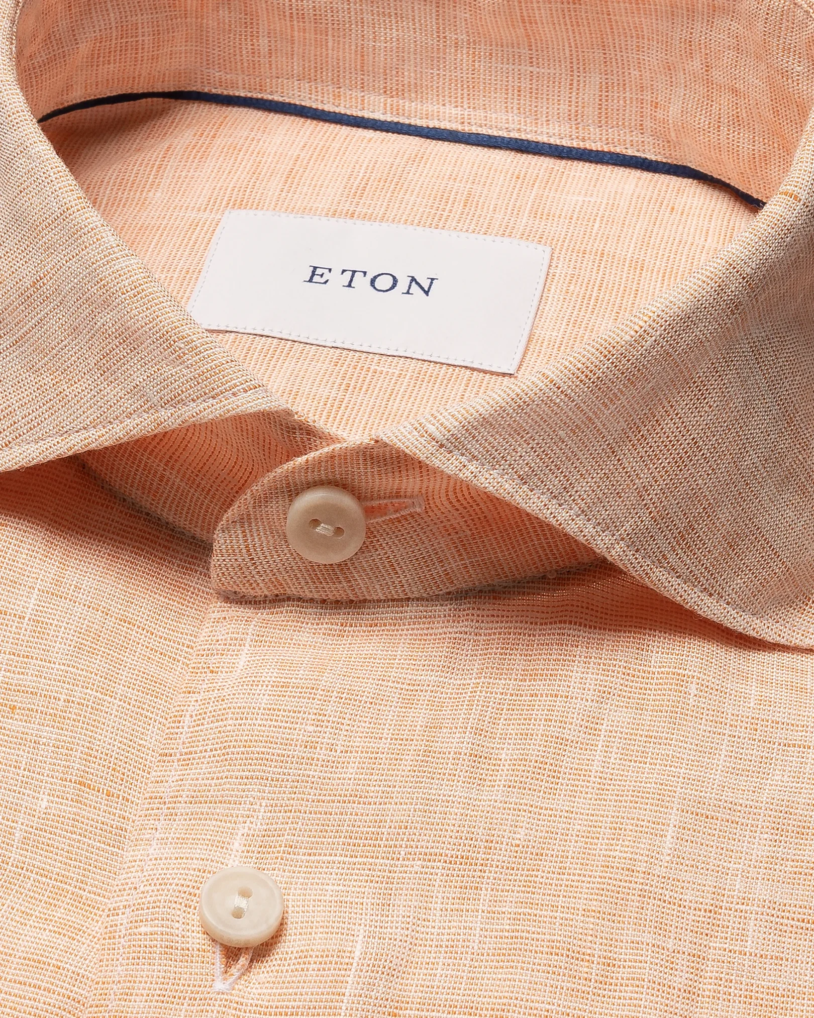 Eton - orange solid linen shirt 261