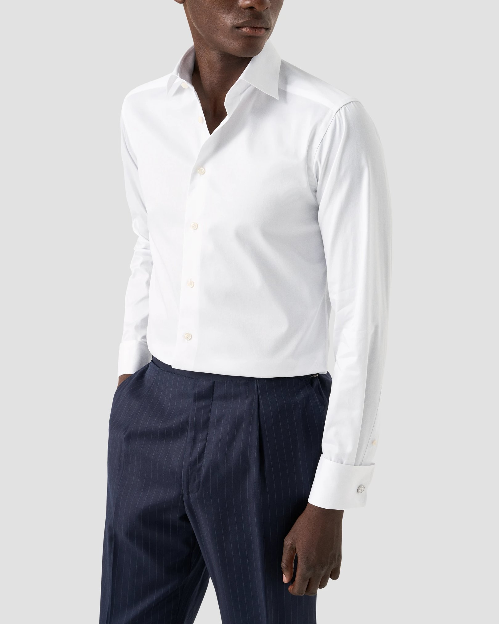 Eton - White Signature Twill Shirt – French Cuffs