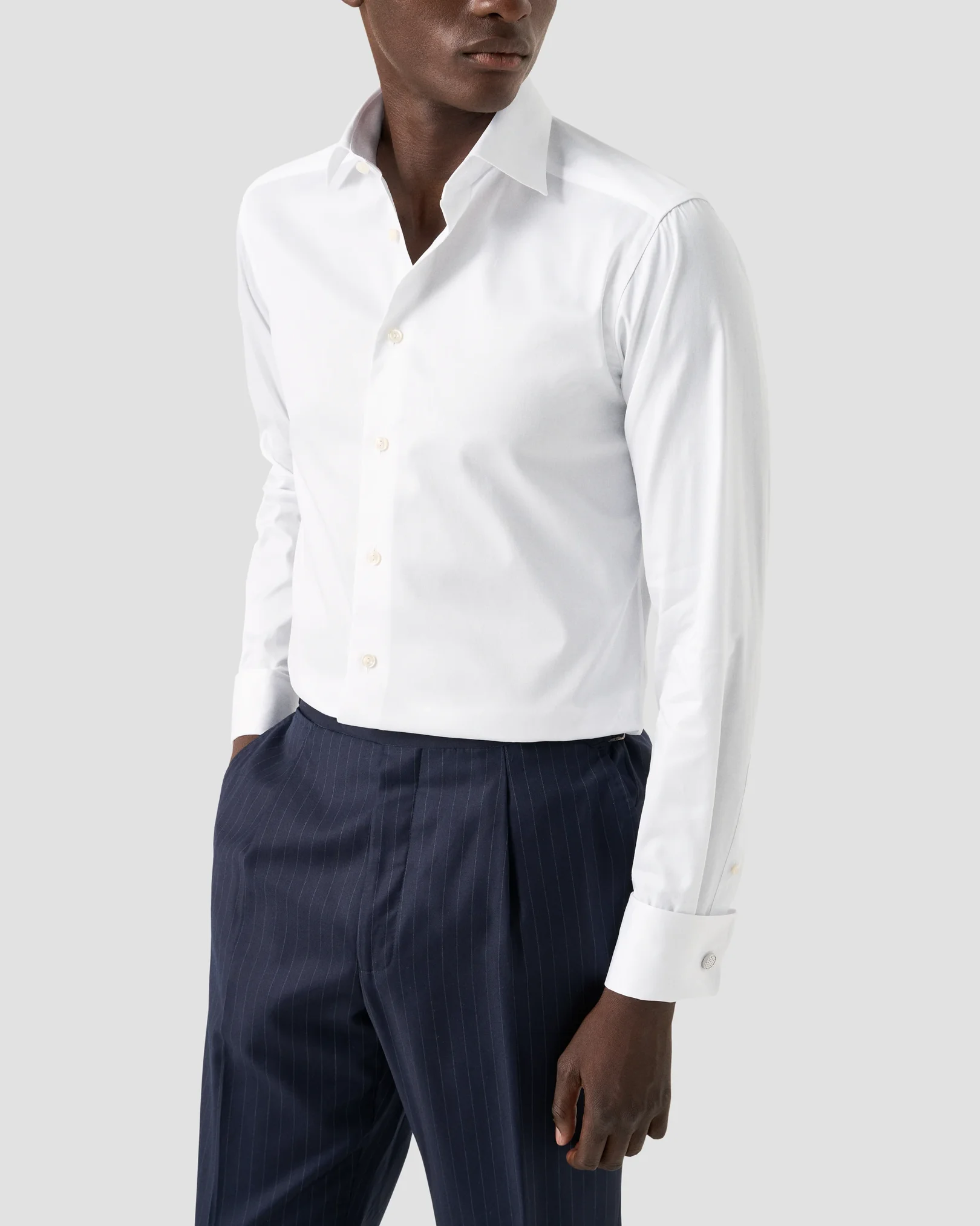 Eton - White Signature Twill Shirt – French Cuffs