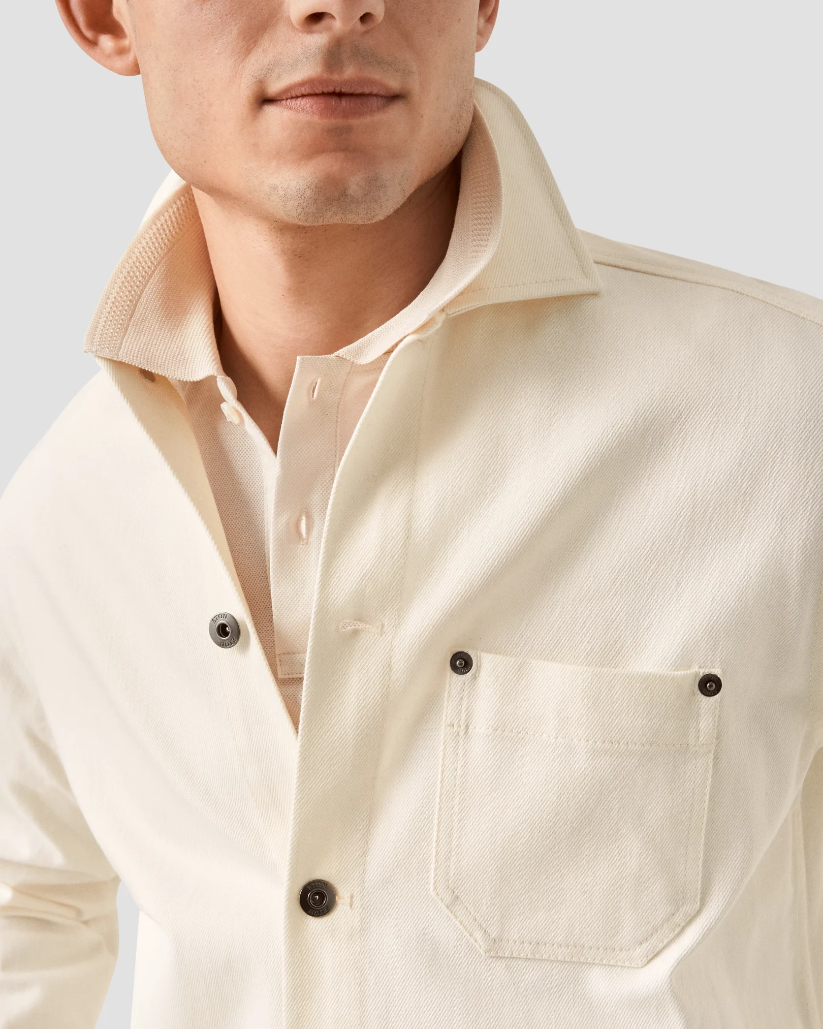 Eton - white turndown collar overshirt
