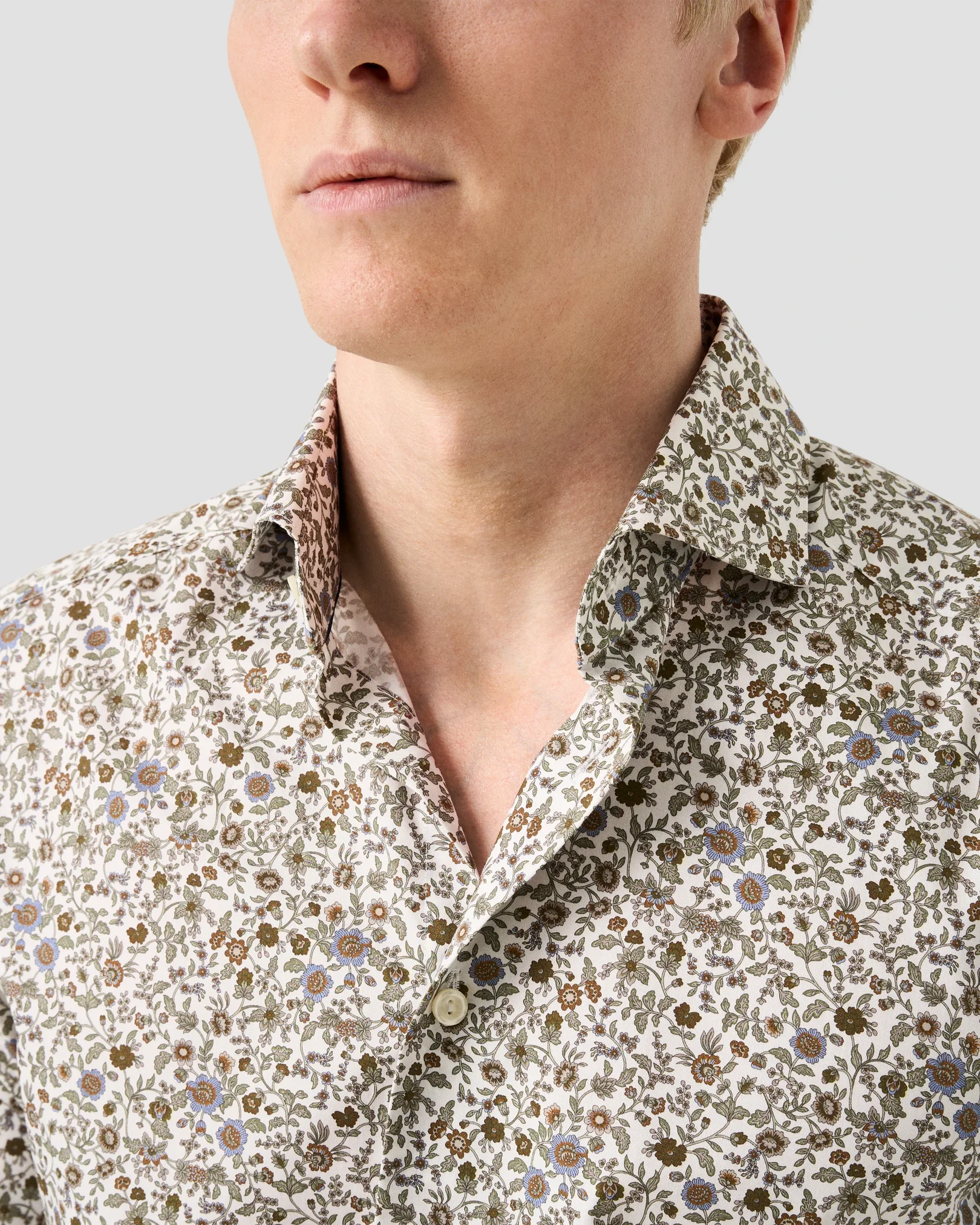 Eton - floral print signature twill shirt