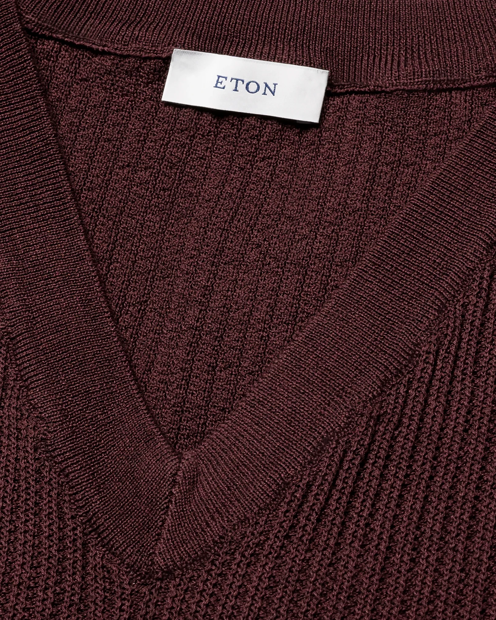 Eton - mid purple cotton structure knit vest