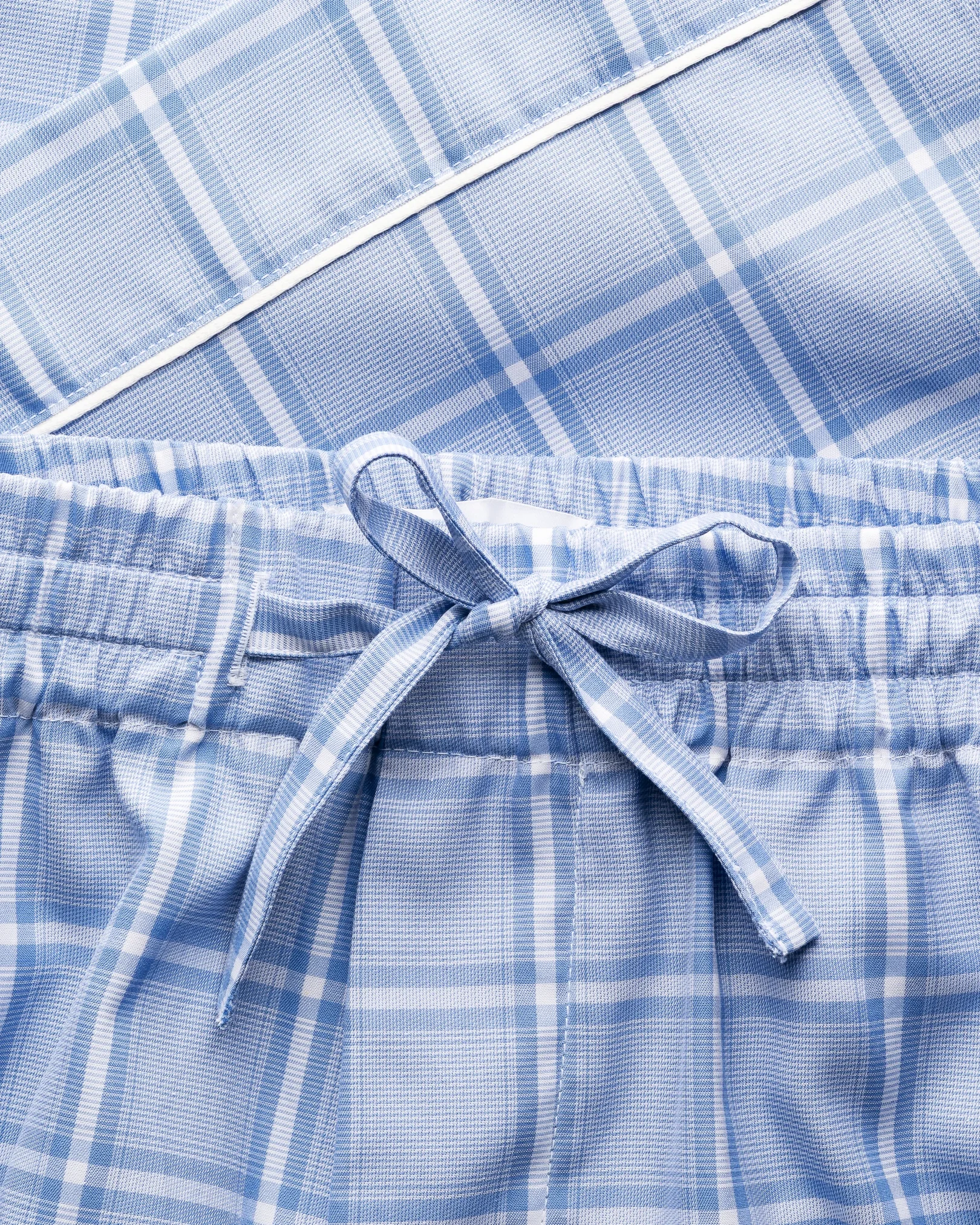 Eton - checked pyjama set mid blue