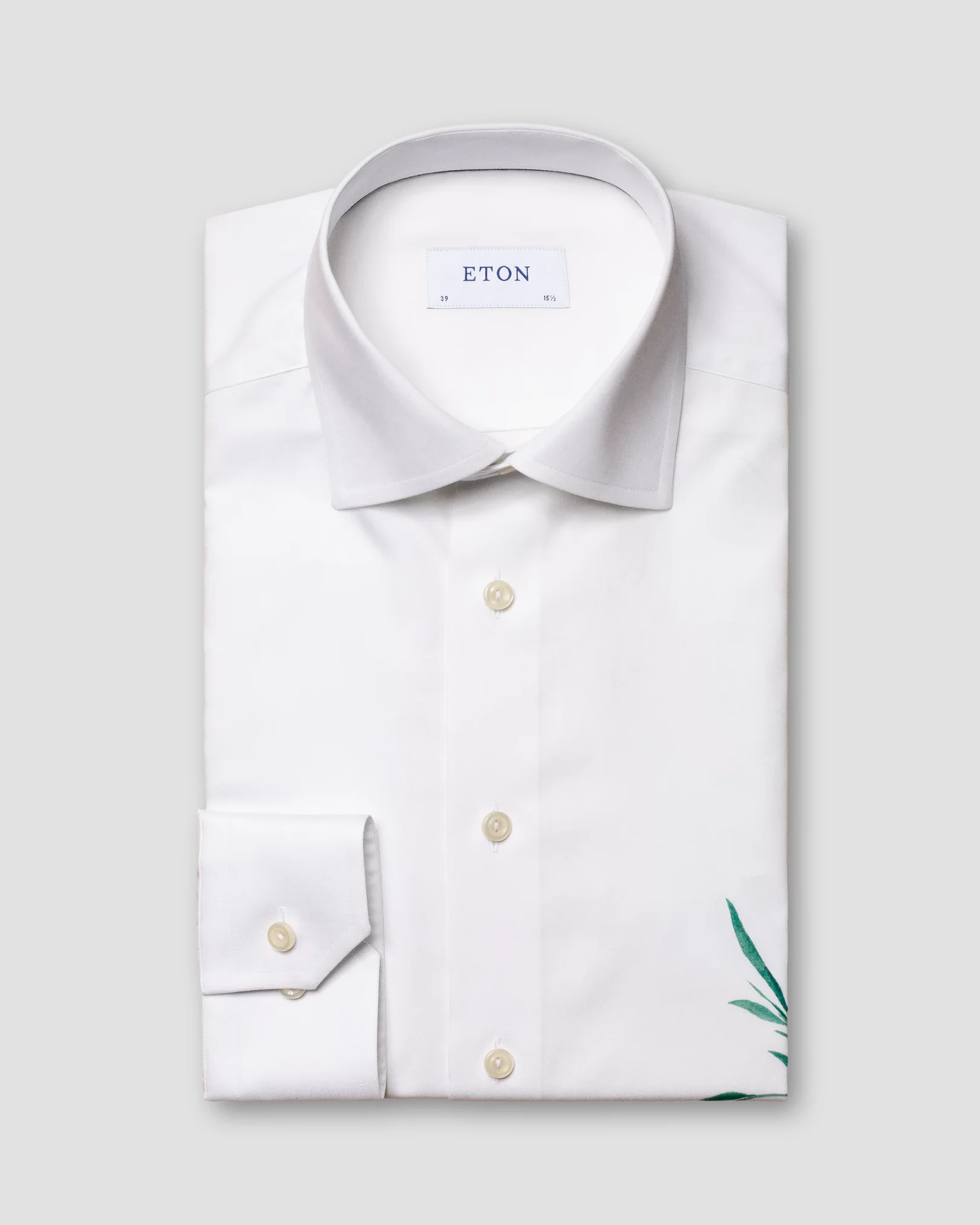 Eton - white bluebells print signature twill shirt