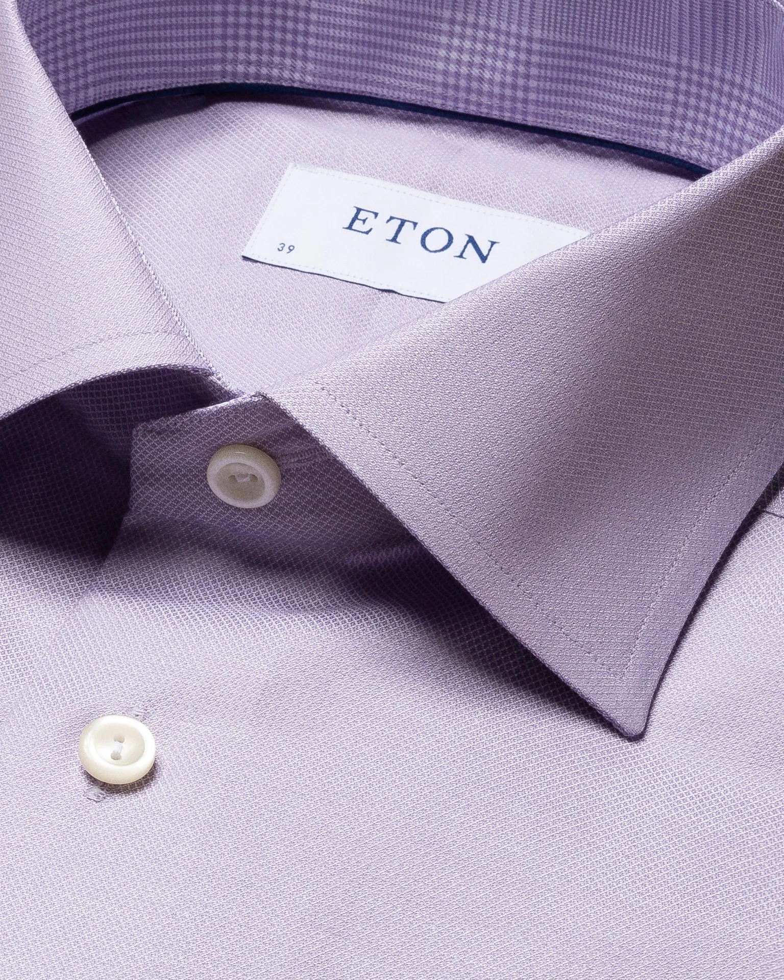 Purple Cotton–Lyocell Stretch Shirt - Eton